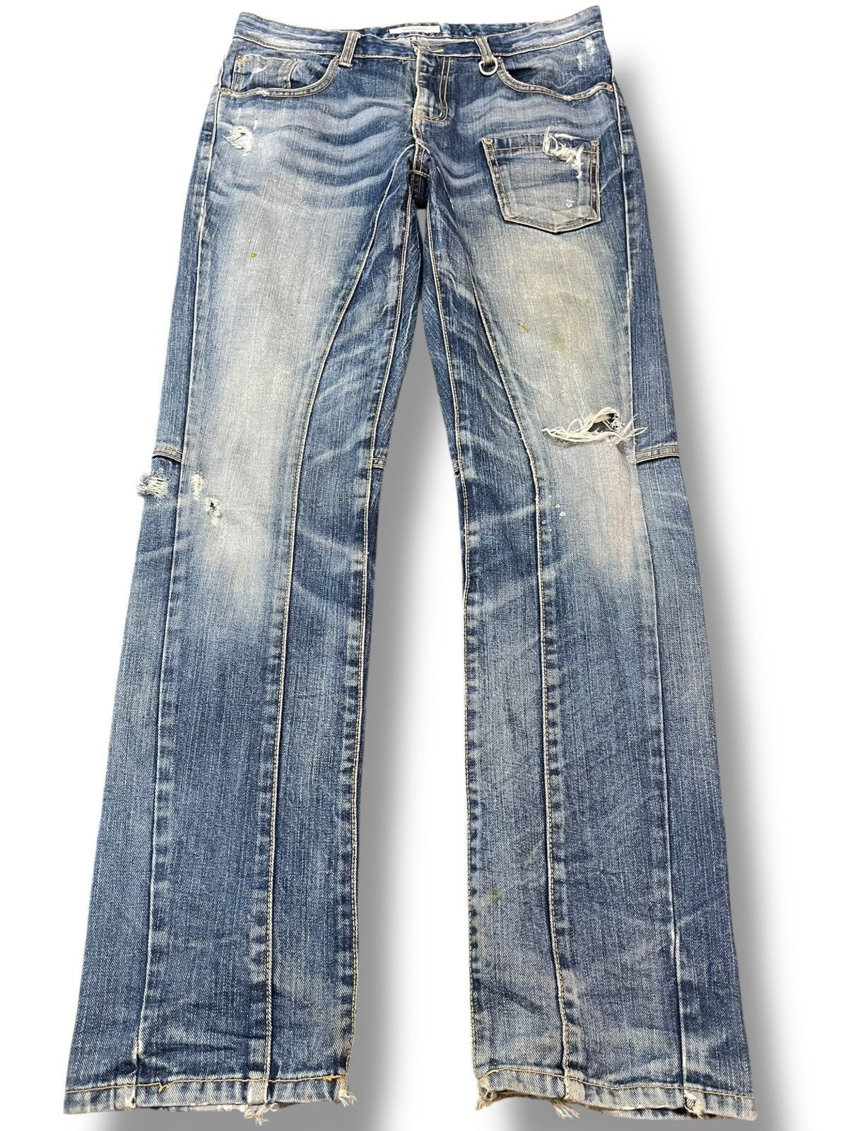 Le Grande Bleu (L.G.B.) Vintage Another Shop Faded Distressed Avantgarde Style Denim Size US 33 - 1 Thumbnail