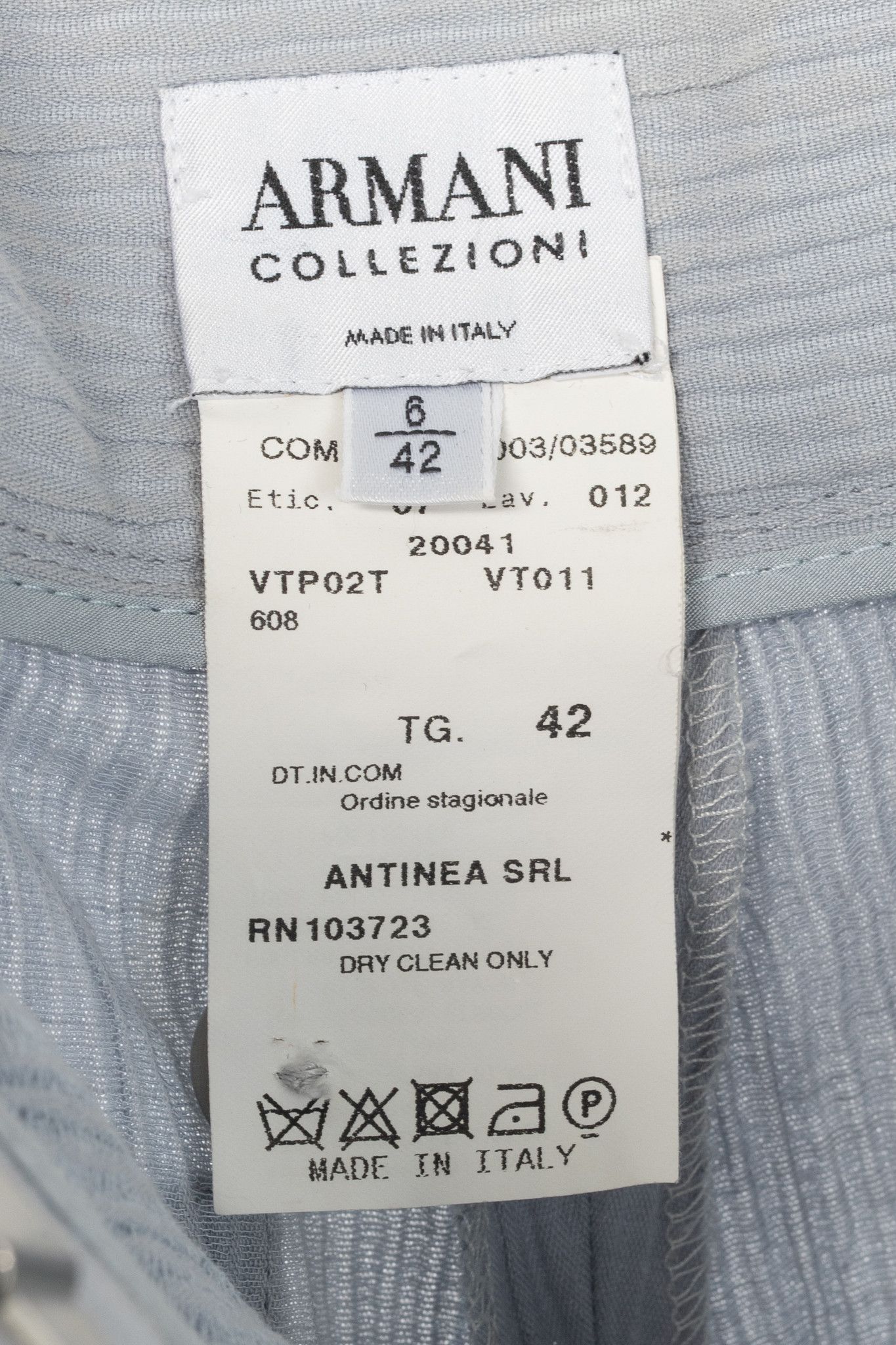 Armani Collezioni Armani Collezioni Cotton/Linen-Blend Wide-Leg Trousers Size 28" / US 6 / IT 42 - 8 Thumbnail