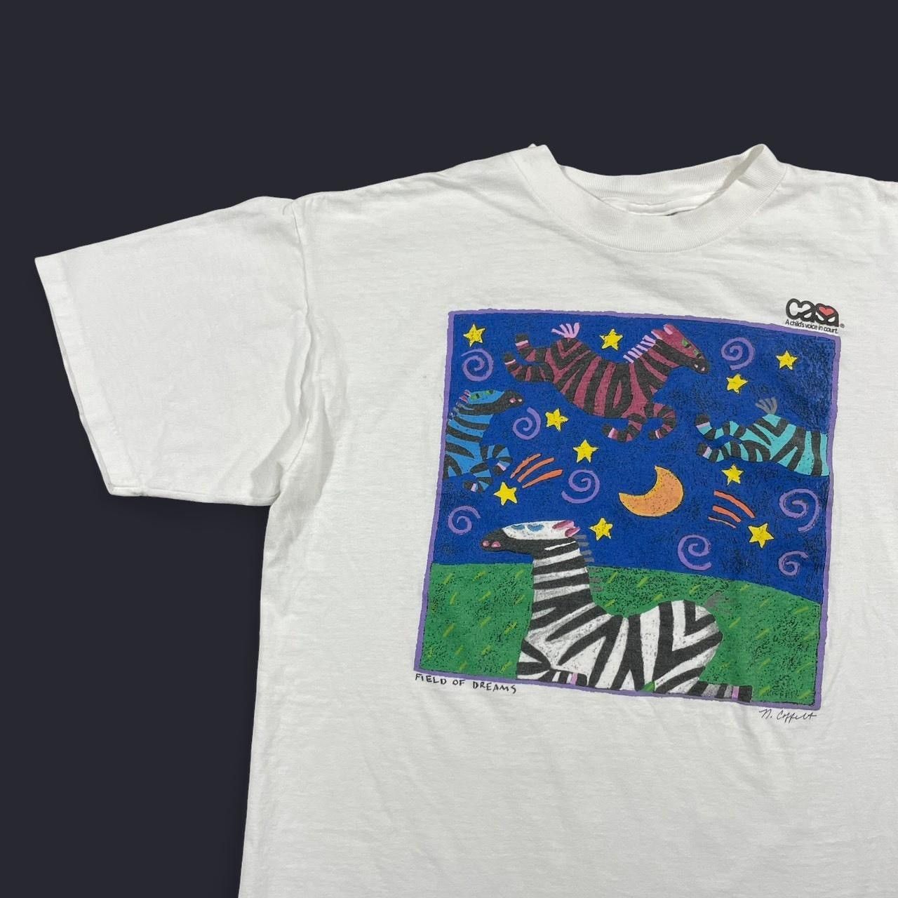 Vintage Vintage 90’s Field of Dreams Zebra and Horse Art T-Shirt Size US XL / EU 56 / 4 - 2 Thumbnail