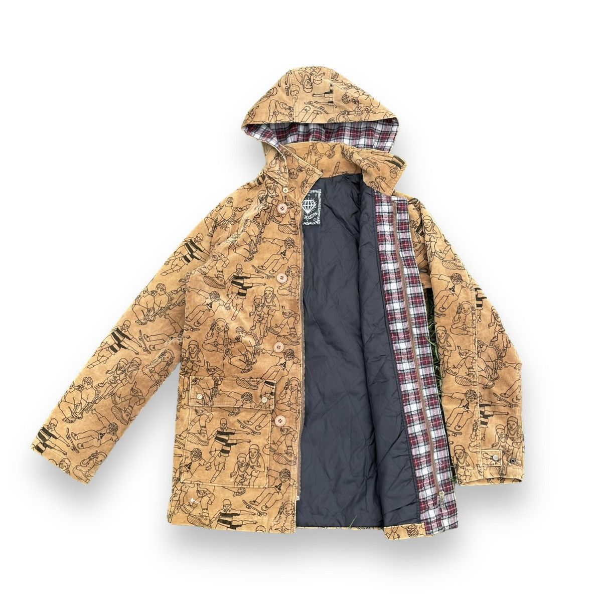 Hysteric Glamour 🇯🇵 ALGONQUINS CORDUROY FULL PRINT PUNK SKATE JACKET Size US M / EU 48-50 / 2 - 4 Thumbnail