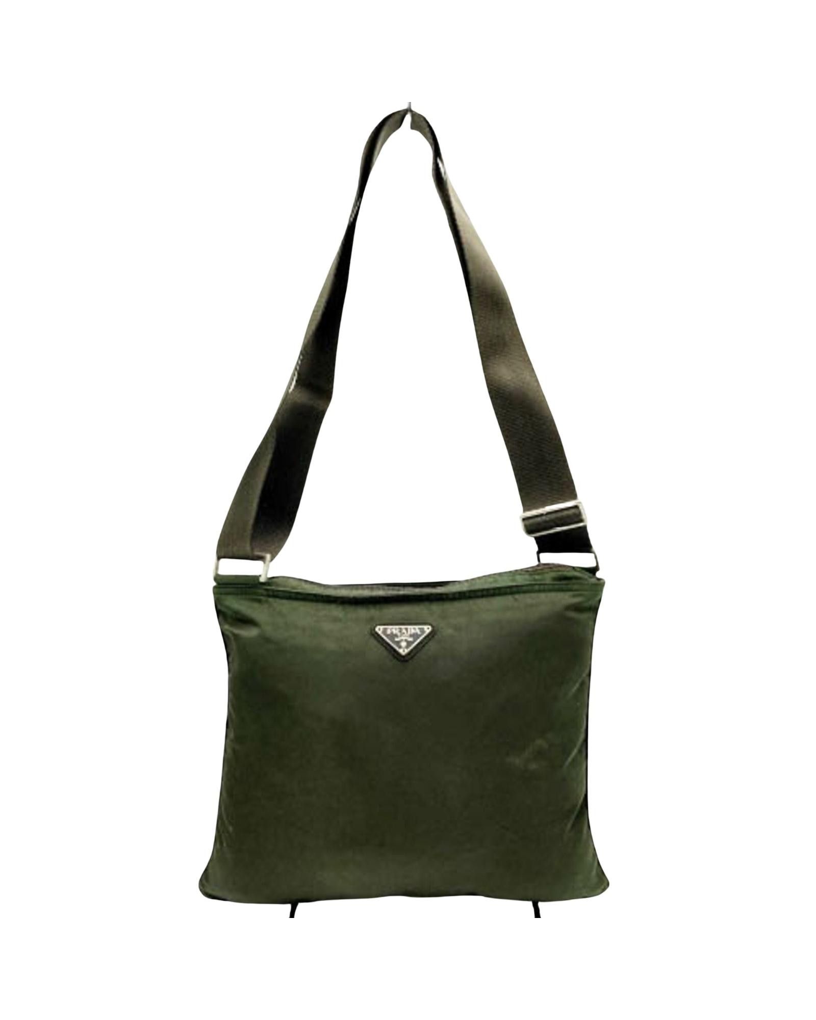 image of Prada Khaki Synthetic Shoulder Bag With Practical Versatility, Women's