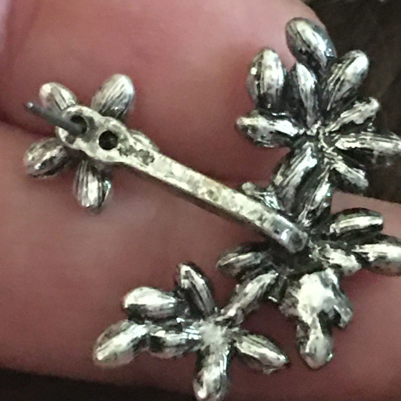 Jewelry Antique silver tone crystal 2 part earring jacket Size ONE SIZE - 5 Thumbnail