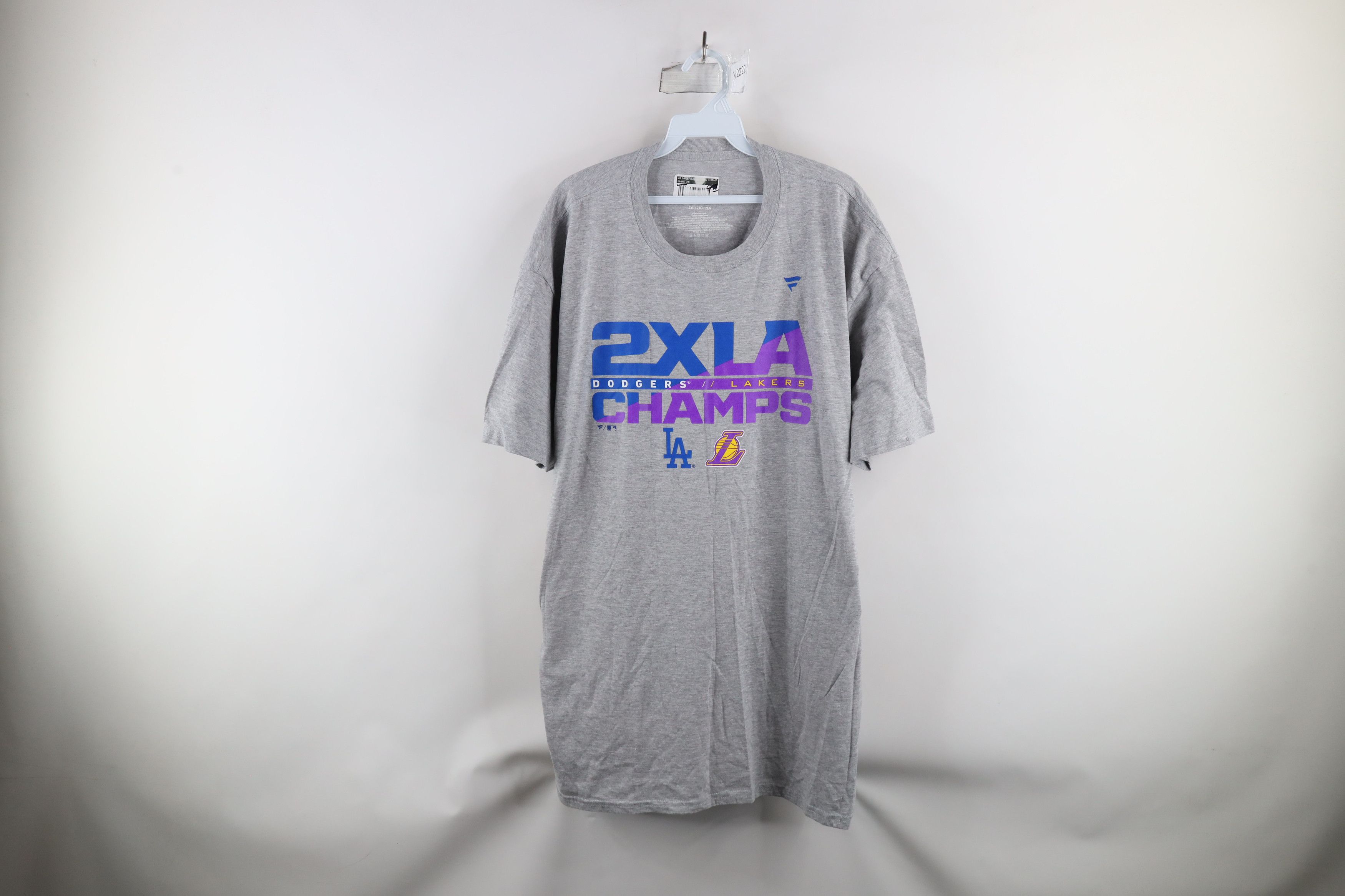 Vintage New Fanatics Champs Los Angeles Dodgers Lakers T-Shirt Gray Size US XXL / EU 58 / 5 - 1 Thumbnail