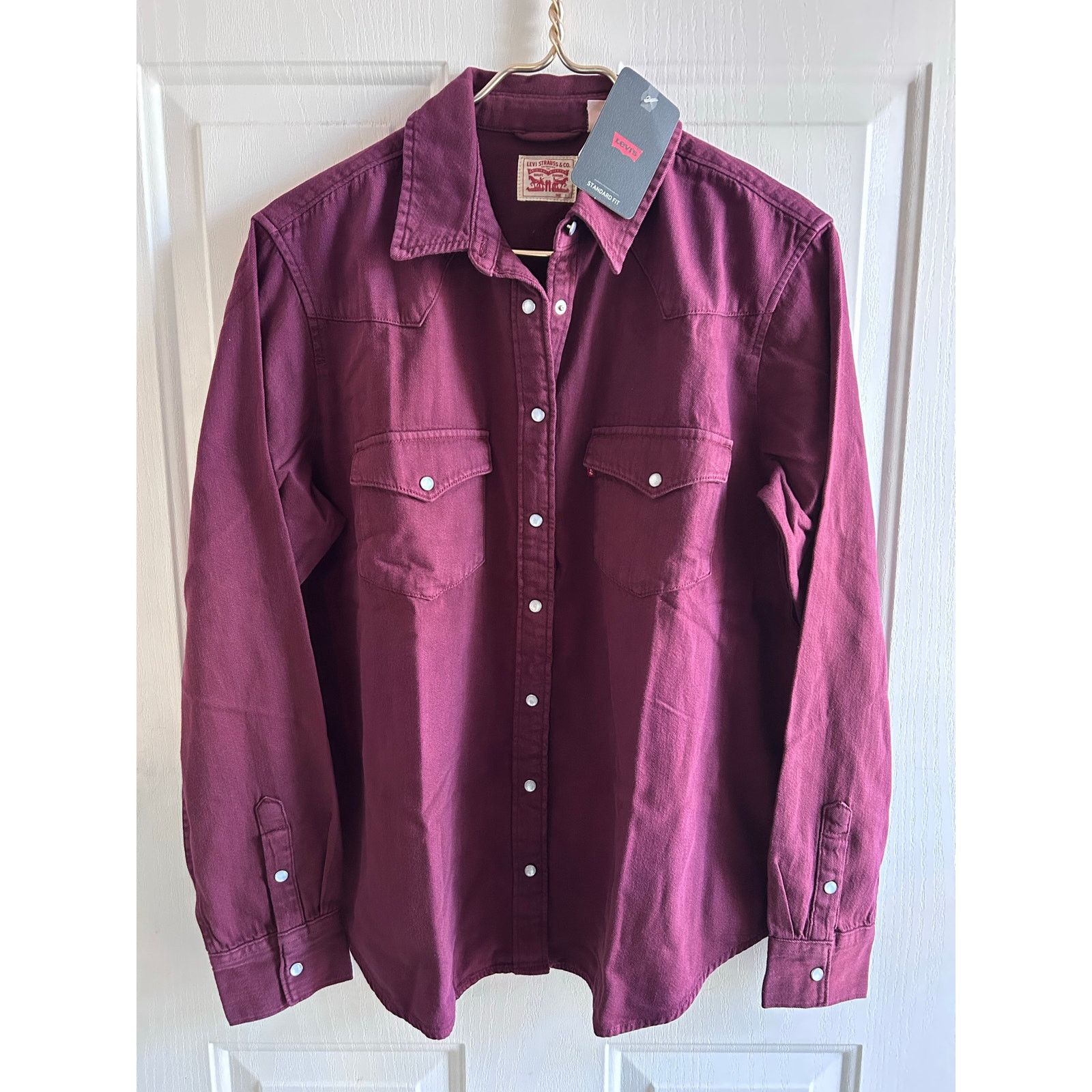 Levi's New Women’s Levi’s Collared Jean Shirt Snap Buttons Large Size L / US 10 / IT 46 - 2 Thumbnail