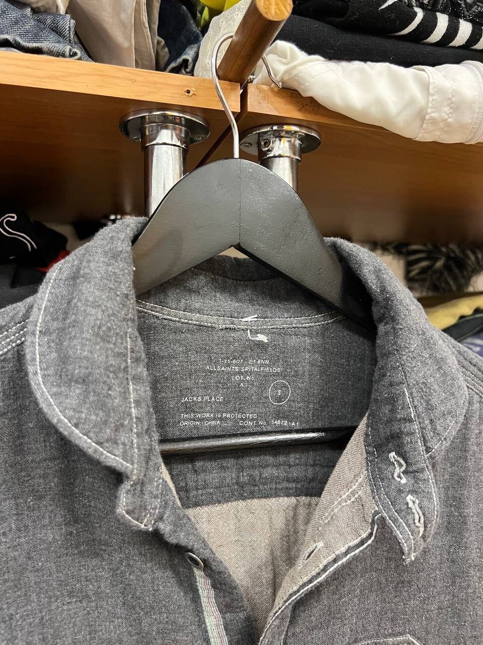 Allsaints Allsaints Luxury Abstract Y2K Grey Rare Shirt Button Ups Size US S / EU 44-46 / 1 - 6 Thumbnail