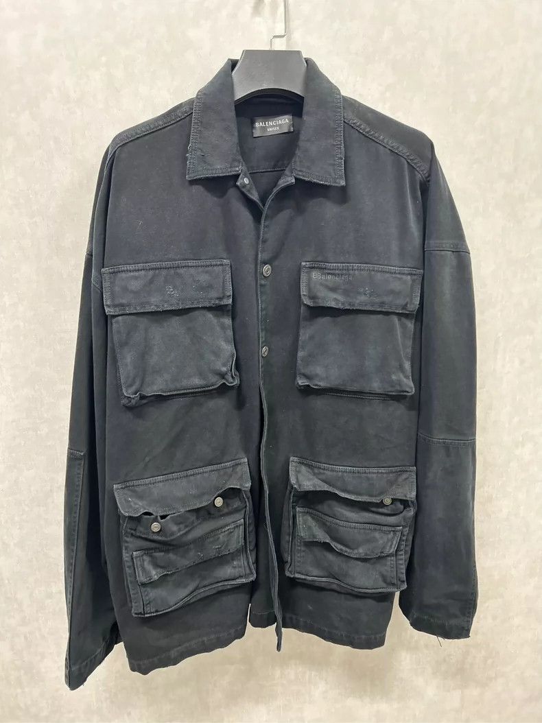 Balenciaga Balenciaga 24ss Washed Four-Pocket Work Jacket, Size S Size US S / EU 44-46 / 1 - 1 Thumbnail