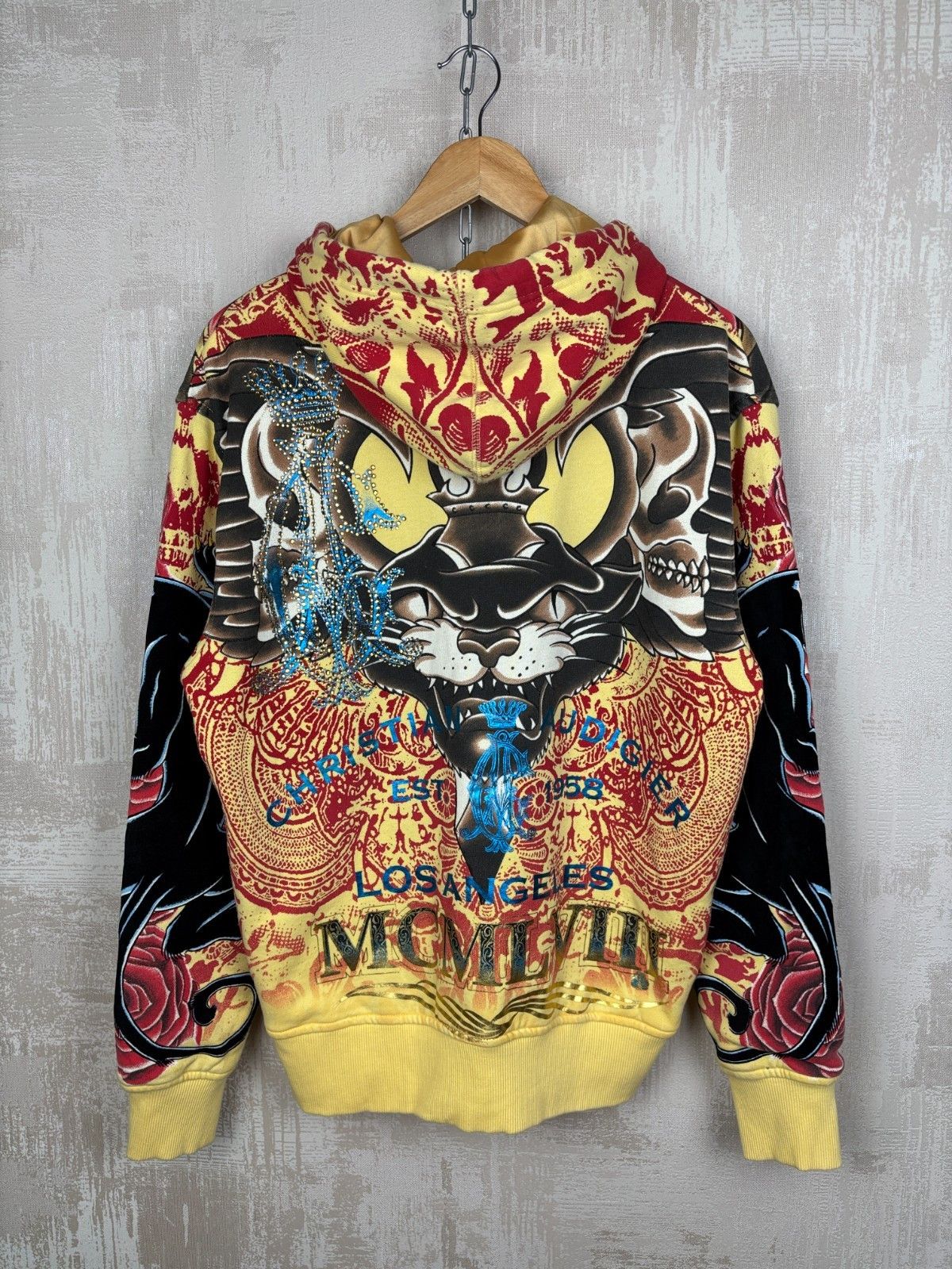 Christian Audigier Vintage Christian Audigier Over Print Zip Hoodie Ed Hardy Size US S / EU 44-46 / 1 - 18 Thumbnail