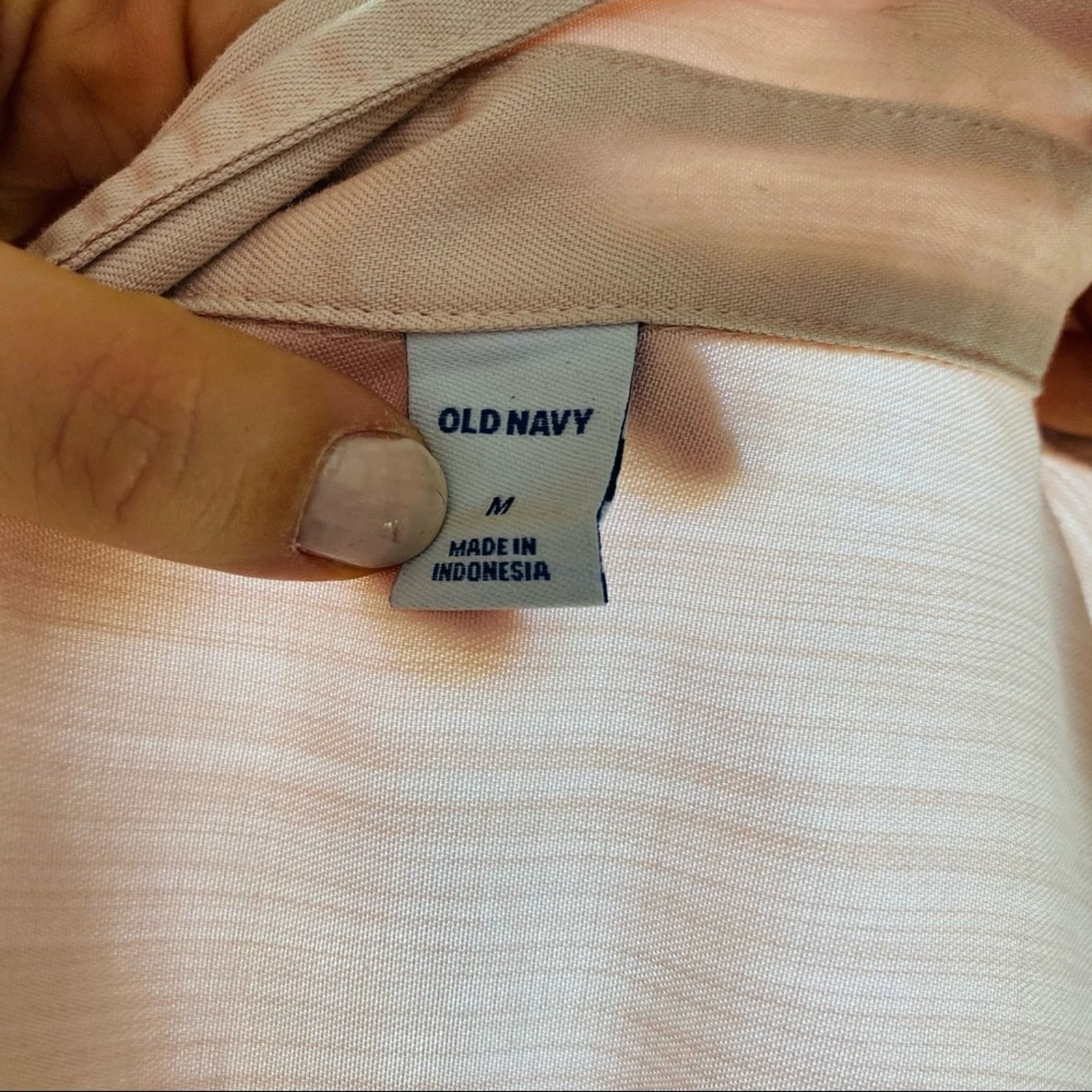 Old Navy NEW OLD NAVY Blush Soft Pink Tencel Button Shirt Top Blouse Size M / US 6-8 / IT 42-44 - 5 Thumbnail