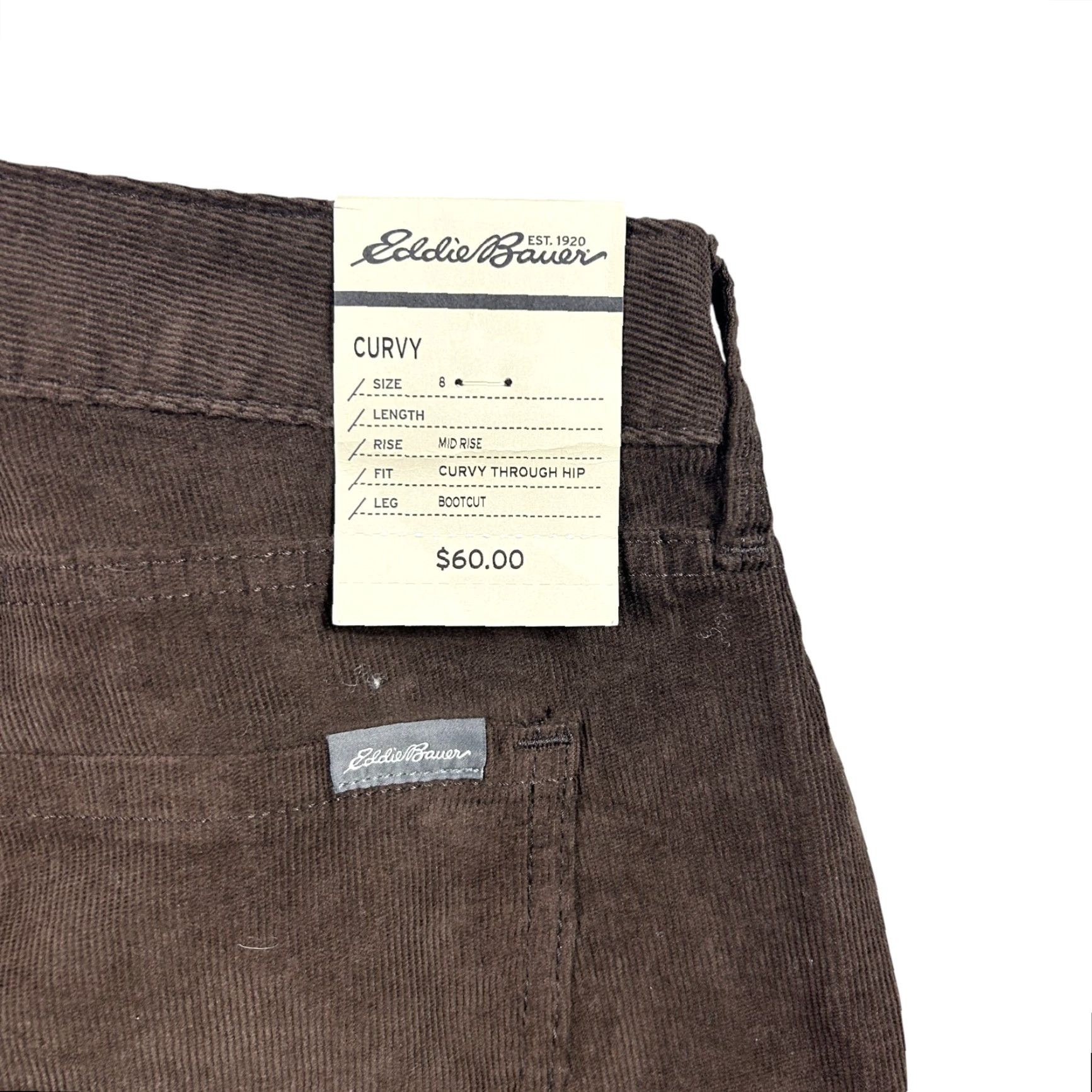 Eddie Bauer Eddie Bauer Pants Womens 8 Brown Corduroy Bootcut Leg Inseam 28.5 in Petite Regular Through Hip Size 30" / US 8 / IT 44 - 5 Thumbnail