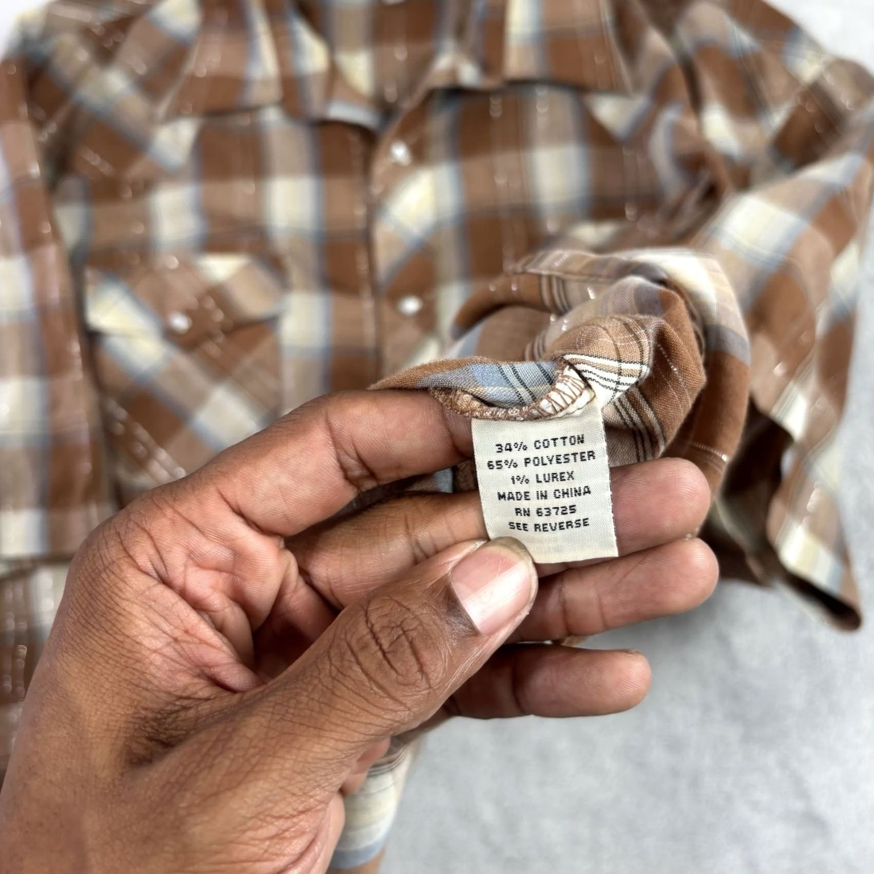 Vintage Dragonfly Western Shirt Mens 2XL Multicolor Plaid Short Sleeve Pearl Snap Button Collared, Men's (Size Xxl) — image 4 of 6