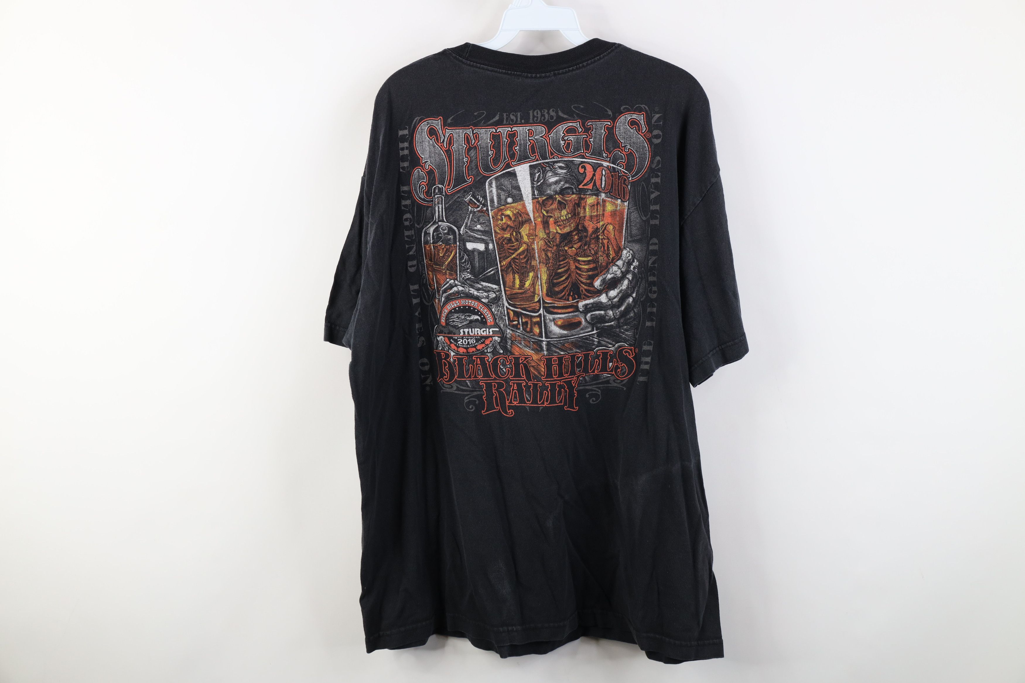 Vintage Vintage 2016 Sturgis Hills Rally Skeleton Tribal T-Shirt Size US XL / EU 56 / 4 - 14 Thumbnail