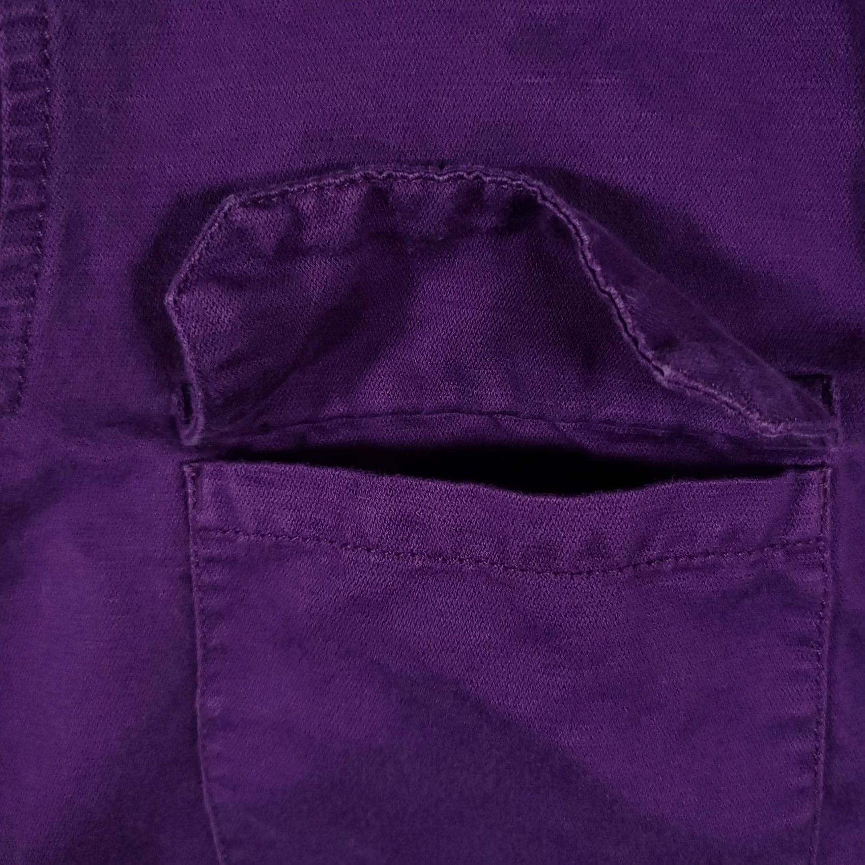 Vintage Chico's Jacket Women's L Purple Linen Blend Button Up Roll-Tab Sleeve Cinch Casual Travel Regular Mens Womens Size L / US 10 / IT 46 - 6 Thumbnail