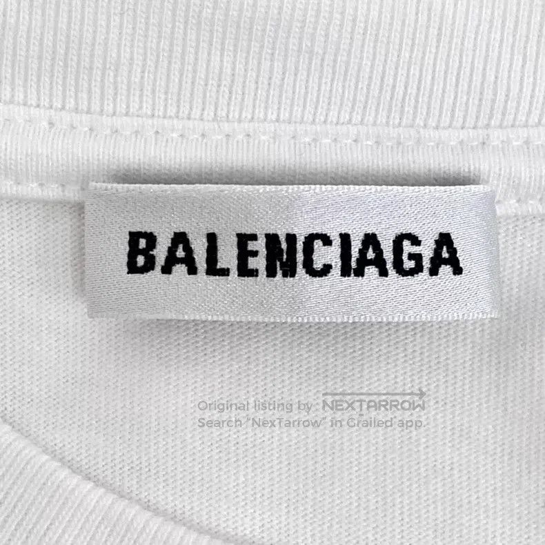 Balenciaga Balenciaga White Logo Letter Printed Cotton Crew Neck Shor Size US XS / EU 42 / 0 - 6 Thumbnail