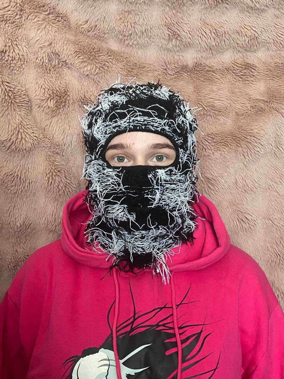 Japanese Brand DISTRESSED Black /White Y2k Opium BALACLAVA Hat Size ONE SIZE - 1 Thumbnail