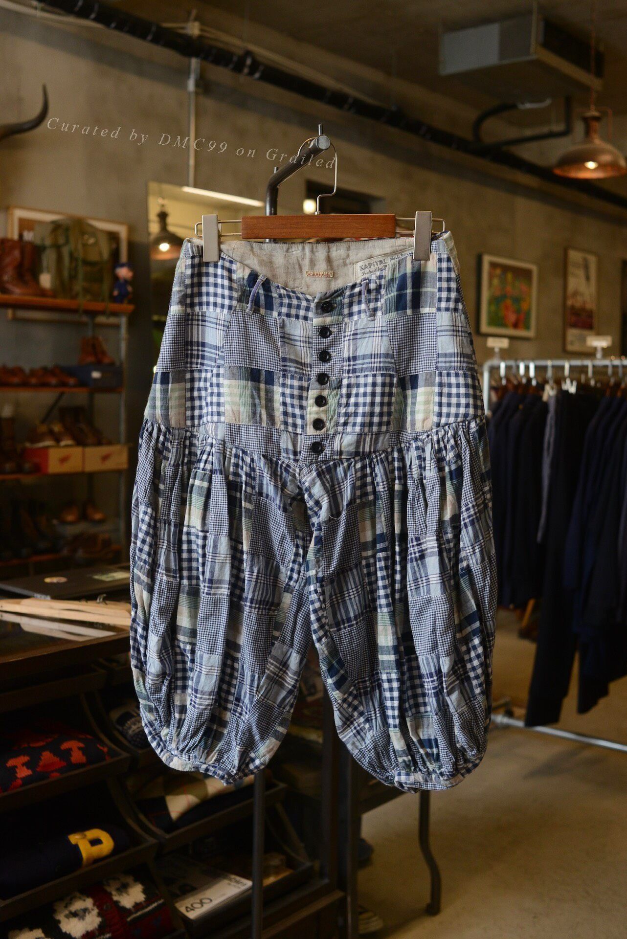 Kapital Kapital Blue Patchwork Plaid Lantern Skort Size 37" - 1 Thumbnail