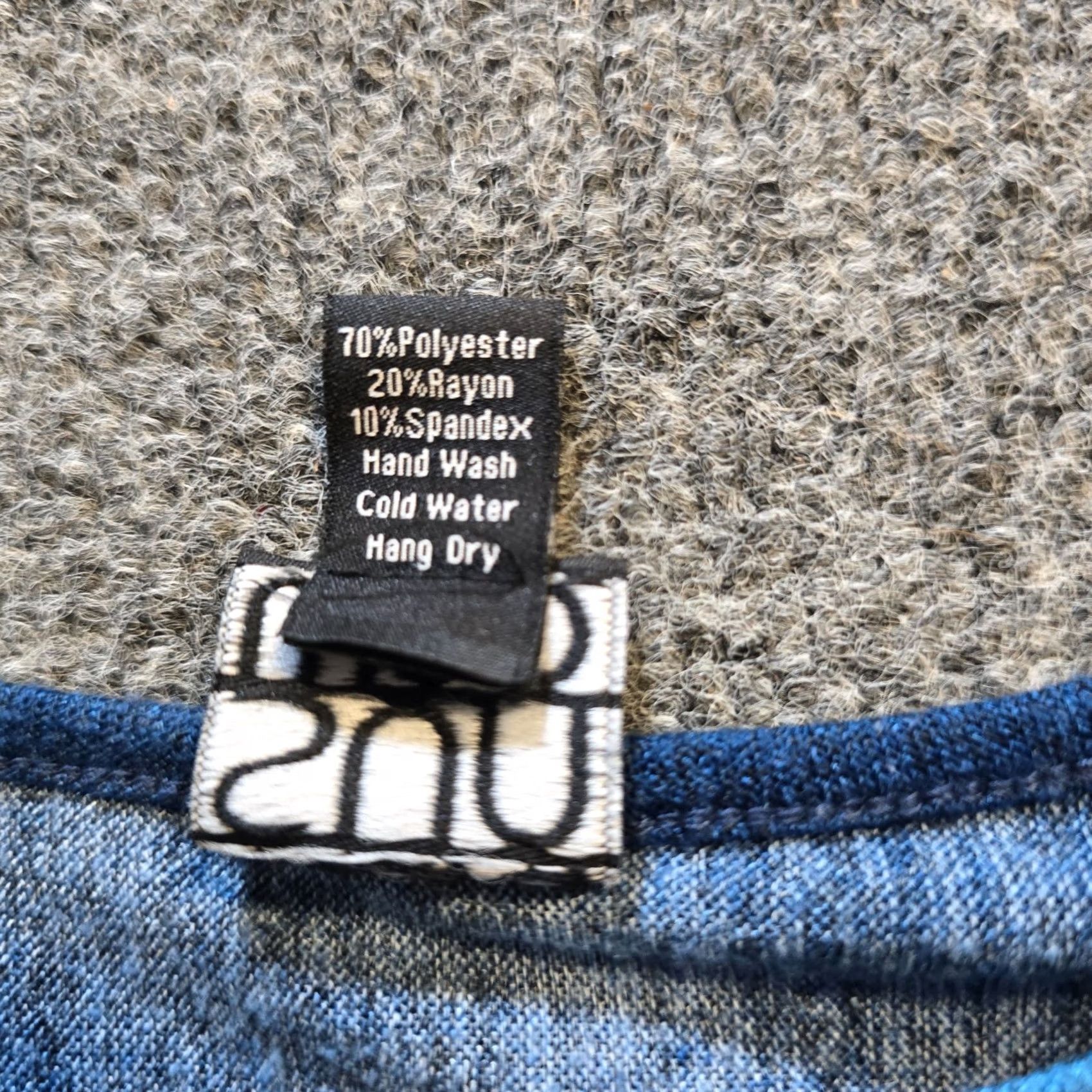 Vintage Clara Sun Woo Top Womens Medium Blue Ombre Stripe Knit Boxy Stretch Casual Shirt Size M / US 6-8 / IT 42-44 - 7 Thumbnail