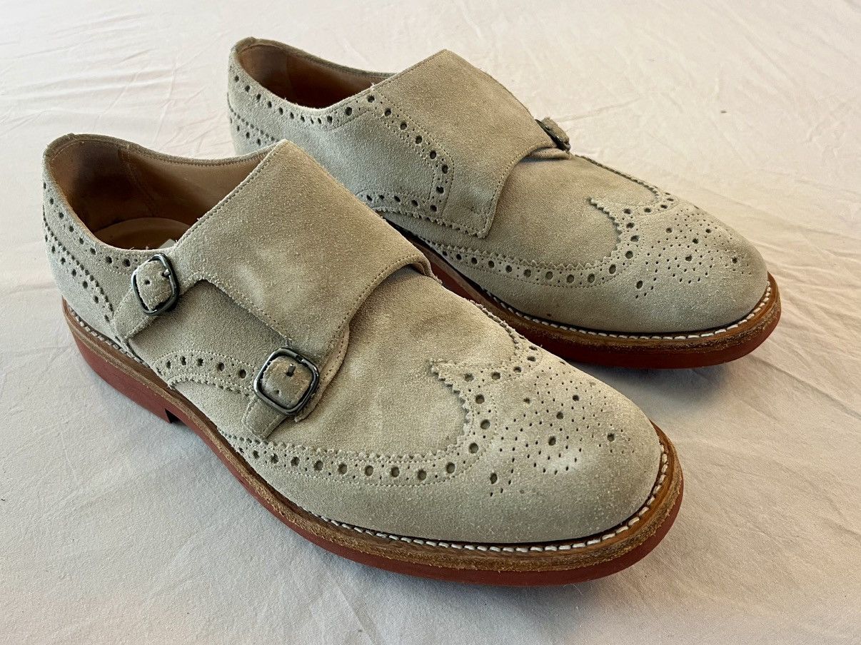 image of Churchs Church’S Shoes Taupe Suede Double Monkstrap Wingtips 10.5D, Men's