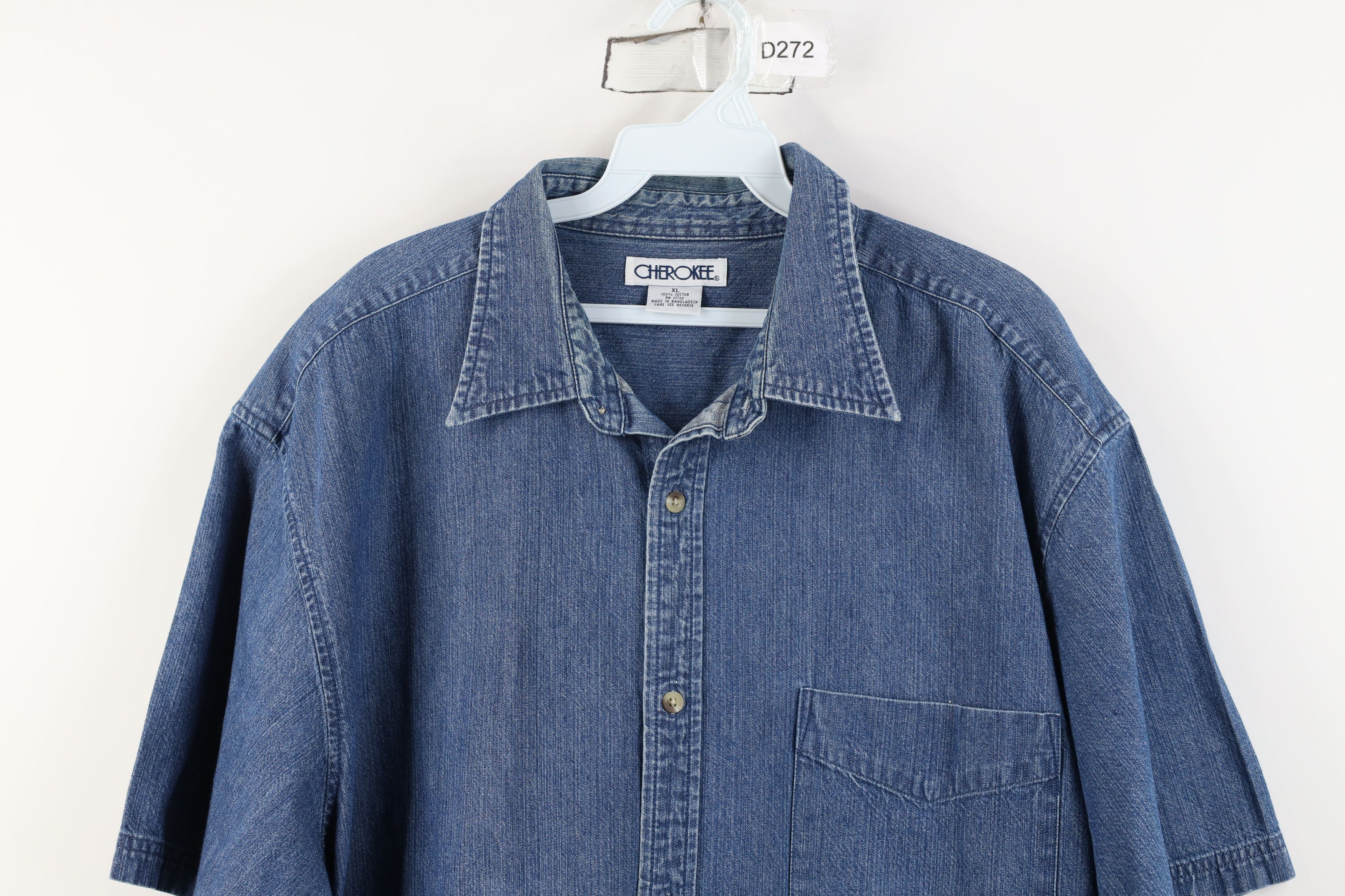 Vintage Vintage 90s Streetwear Short Sleeve Collared Denim Shirt Size US XL / EU 56 / 4 - 2 Thumbnail
