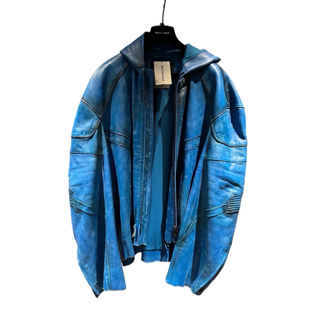 Balenciaga Balenciaga Oversized Hooded Leather Jacket Size US XL / EU 56 / 4 - 1 Thumbnail