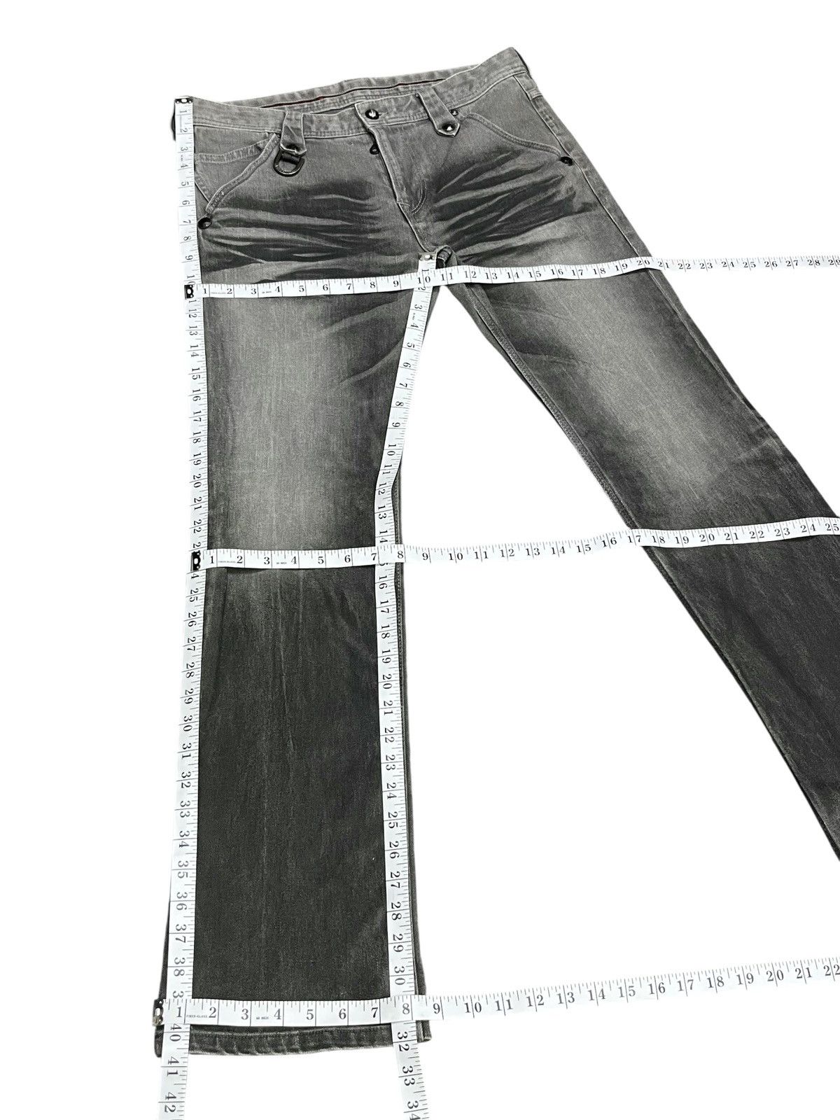 Nicole Club Nicole Japan Charcoal Gray Flare Stretch Denim Harajuku Punk Size US 31 - 19 Thumbnail