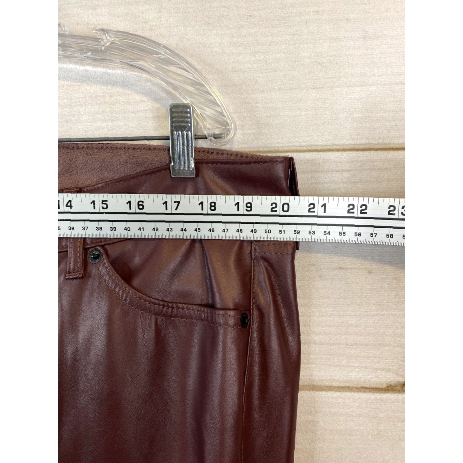 Torrid Torrid Feel the Fit Faux Leather Pants Womens 18 Burgundy Soft High Rise Pocket Size 40" / US 18 - 4 Thumbnail