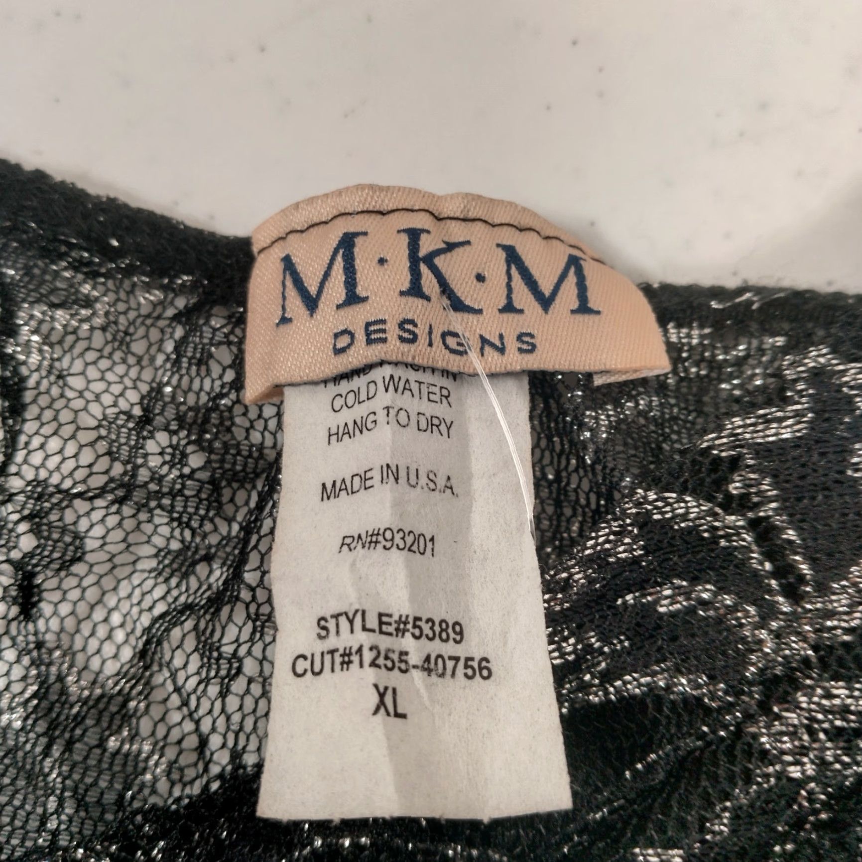 Vintage VINTAGE MKM Designs Lace Cami Tank Top XL Black Floral Silver Metallic USA Camisole Women Tank Top Lace Cami Size XL / US 12-14 / IT 48-50 - 3 Thumbnail