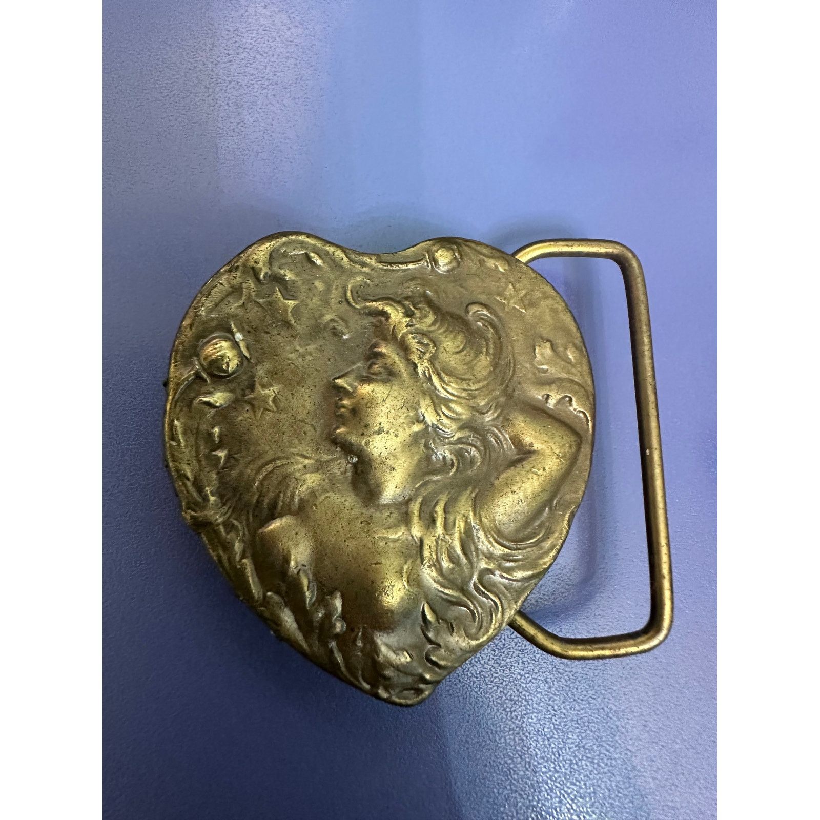 VINTAGE 60\'s/70\'s ART NOUVEAU BRASS HEART BELT BUCKLE BERGAMOT BRASS WORKS Found this belt buckle at a retro store in Coolongatta  main image 4