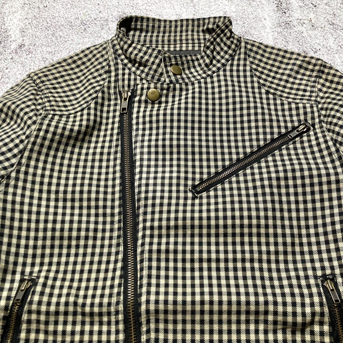 Japanese Brand 2000s Ehypenworld Gallery Asymastrical Bikers Jacket Plaid Size US XS / EU 42 / 0 - 6 Thumbnail
