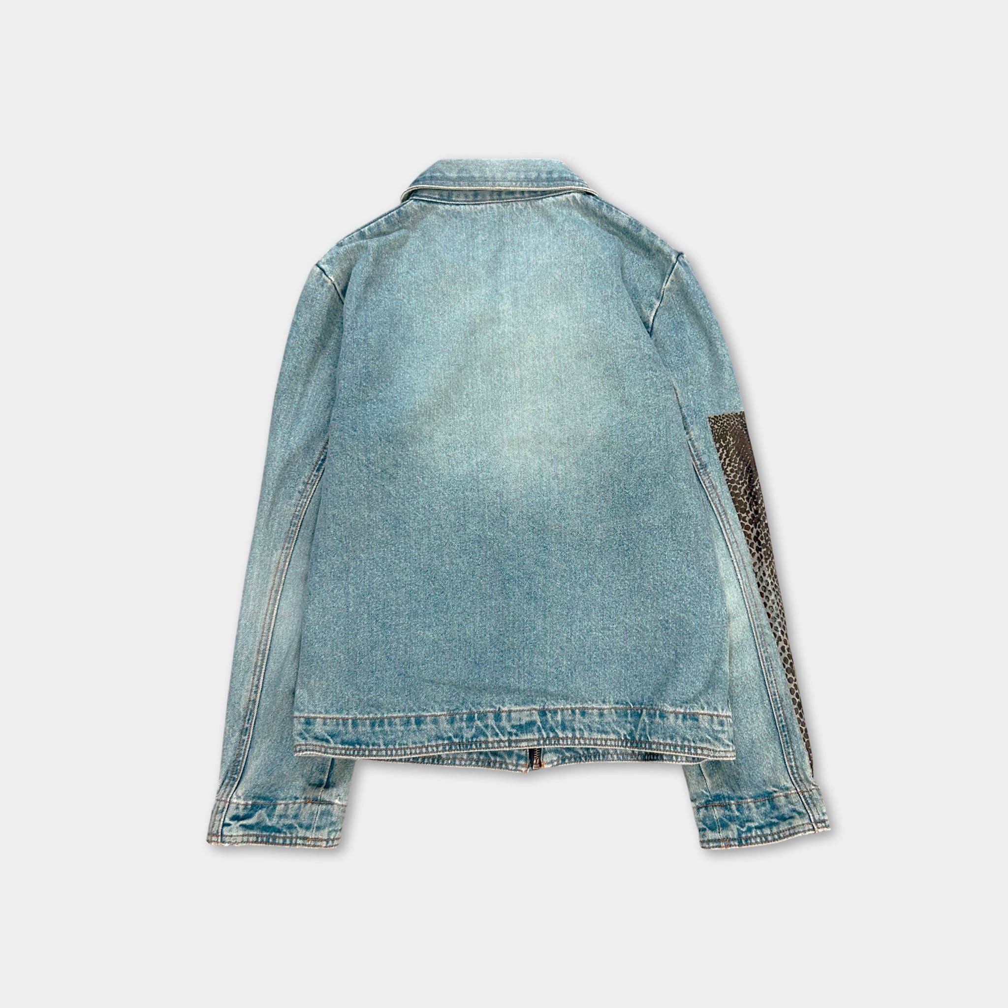 Just Cavalli Just Cavalli Blue Snake Skin Denim Jacket Size US S / EU 44-46 / 1 - 4 Thumbnail