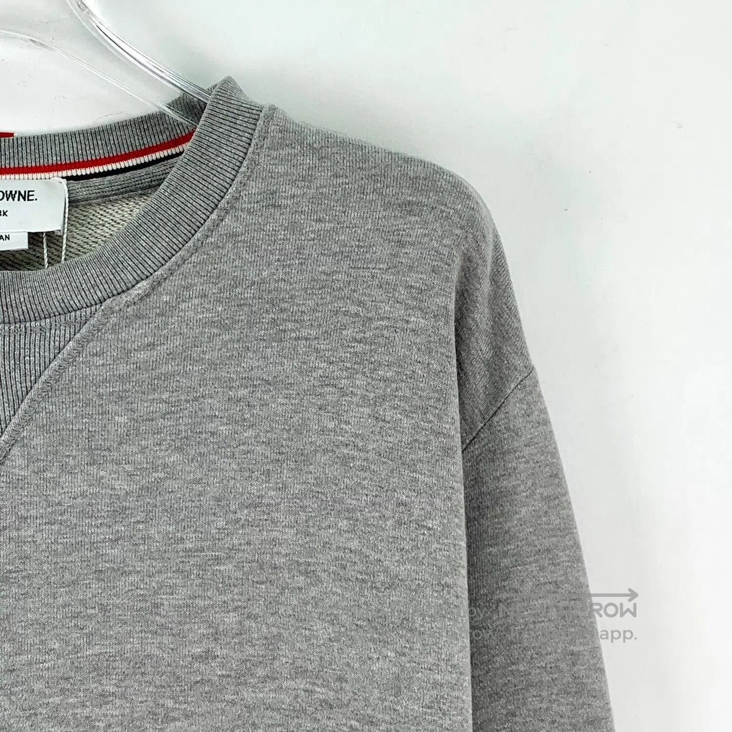 Thom Browne Thom Browne Gray Classic Four-Stripe Cotton Crewneck Long Size US L / EU 52-54 / 3 - 3 Thumbnail