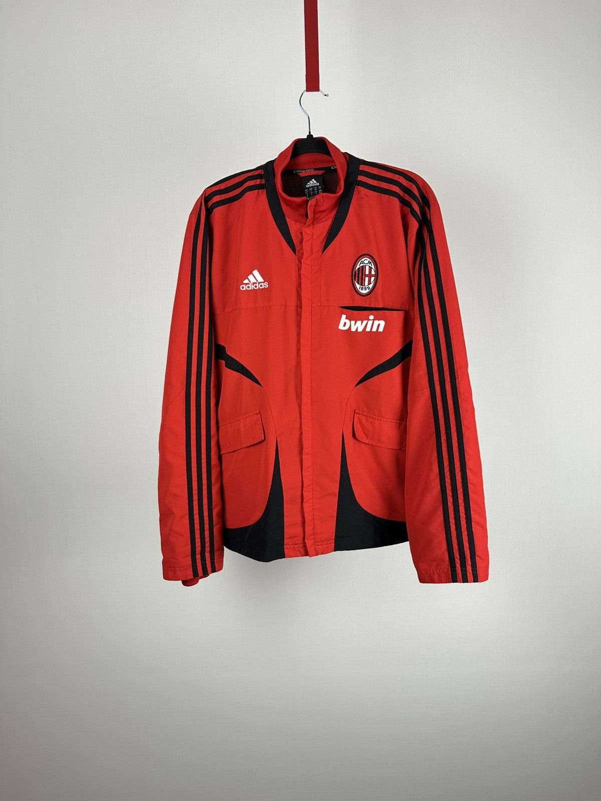 Adidas Adidas AC Milan Track 2007-08 Rare Red Soccer Jacket Size M Size US M / EU 48-50 / 2 - 1 Thumbnail
