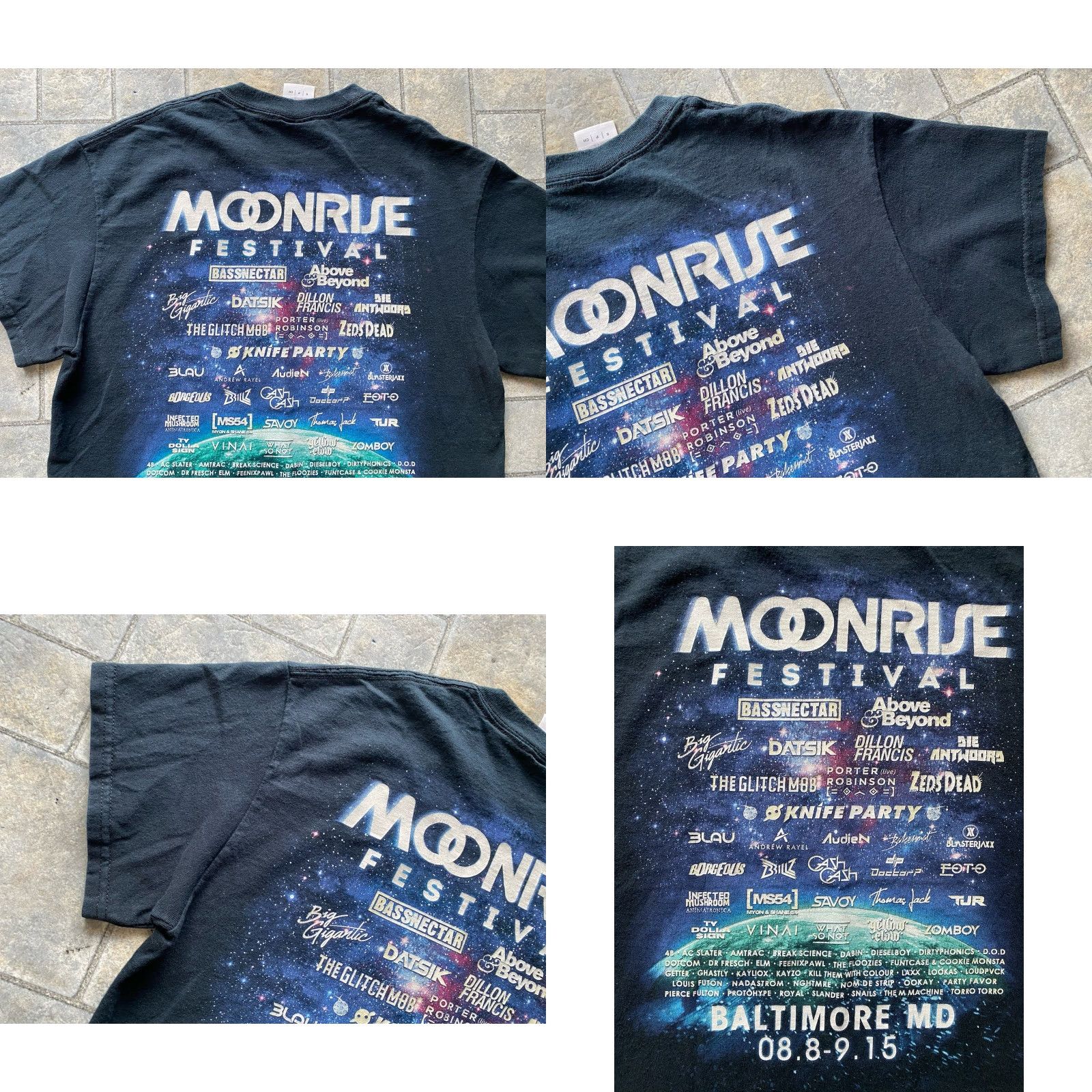 Gildan VINTAGE Moonrise Festival 2015 Baltimore MD Gildan Ultra Cotton T-Shirt EDM Black S Men Short Sleeve Size S Shirt Mens Size US S / EU 44-46 / 1 - 9 Thumbnail