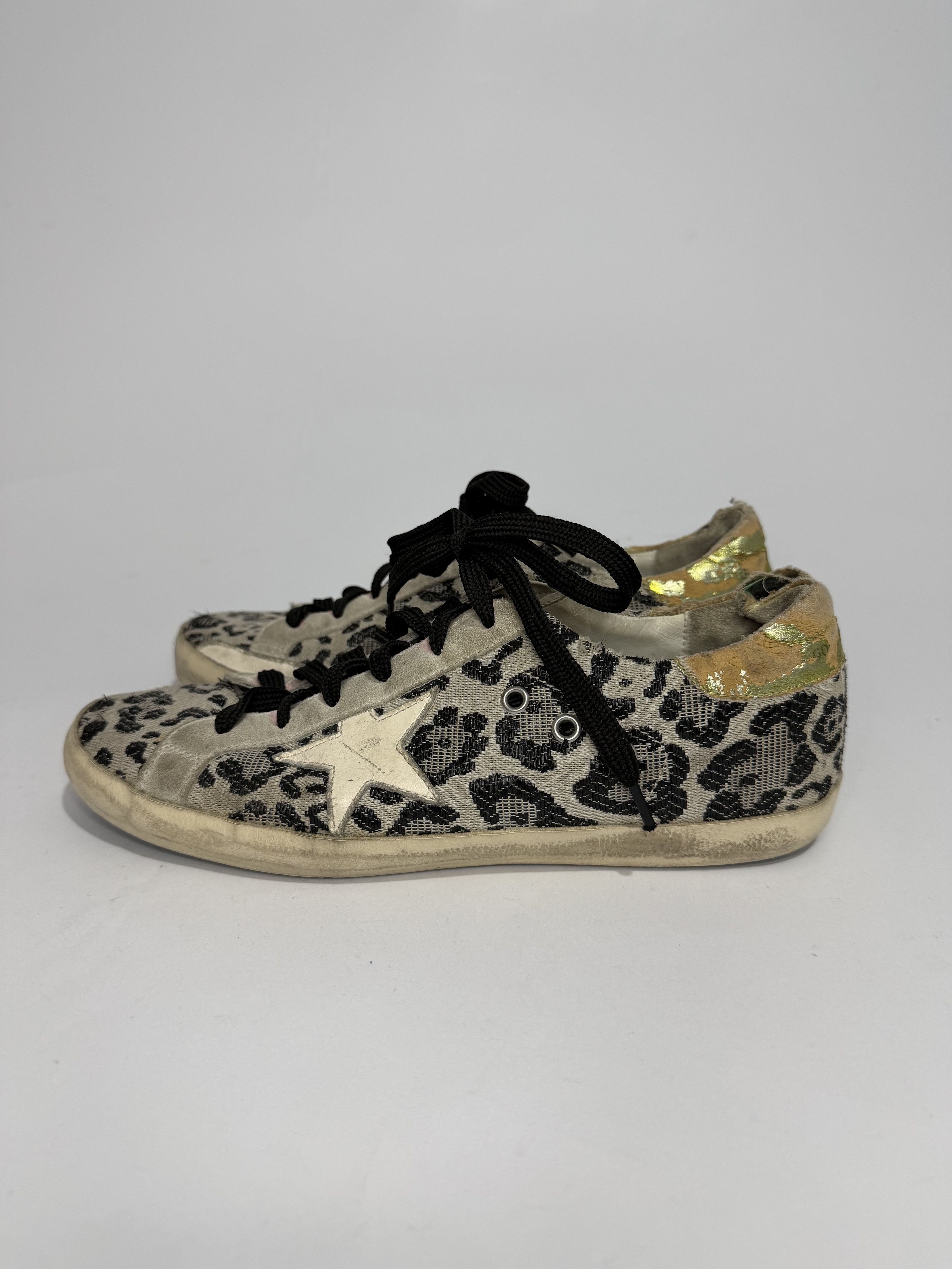 Golden Goose Golden Goose Superstar Leopard Print Distressed Sneakers Size US 8 / EU 41 - 1 Thumbnail
