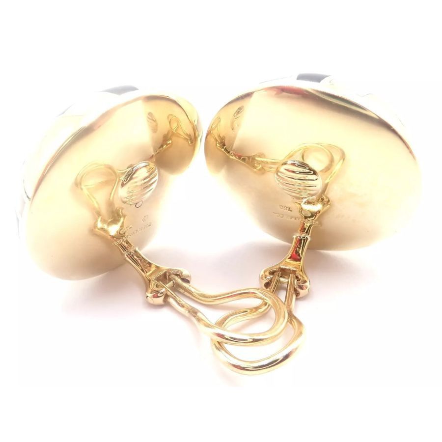 Tiffany & Co. 18k Gold Mother of Pearl Black Jade Checkerboard Earrings Size ONE SIZE - 6 Thumbnail
