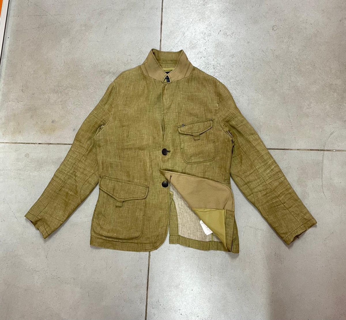 Armani Y2K Linen Vintage Armani Jeans Blazer Jacket Size US L / EU 52-54 / 3 - 2 Thumbnail