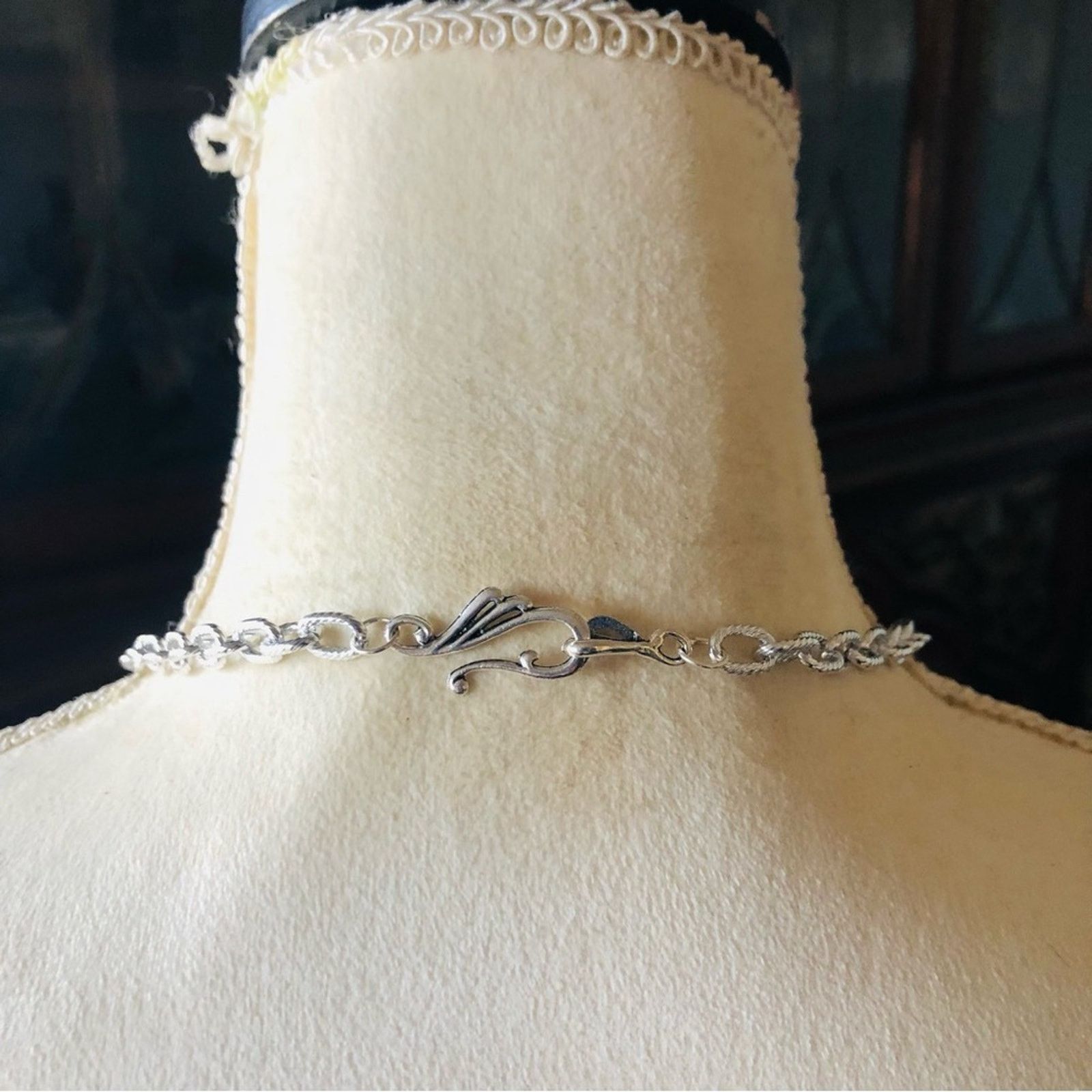 Handmade Hand crafted faceted peacock blue link chain necklace Size ONE SIZE - 7 Thumbnail