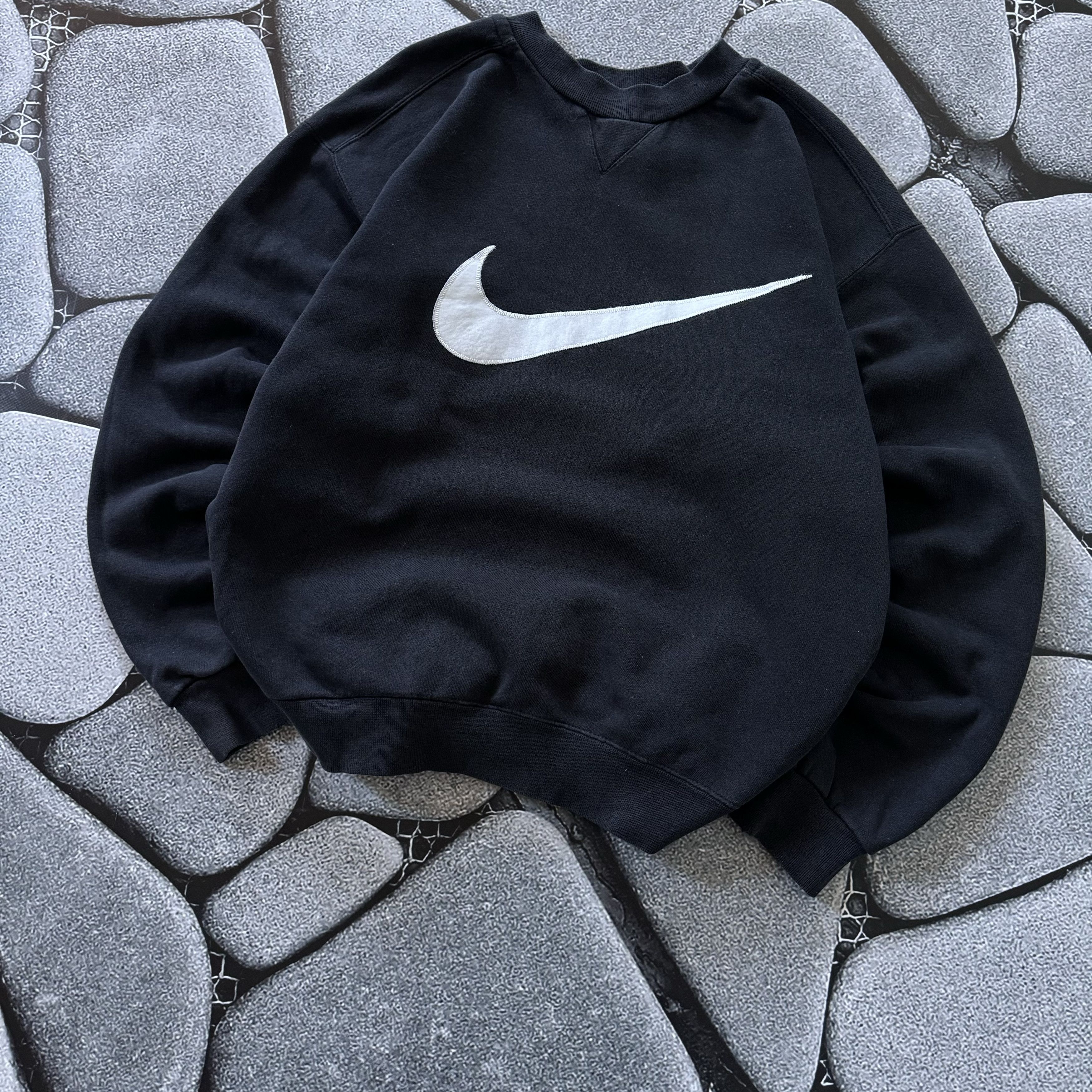 Nike × Vintage NIKE VINTAGE BIG SWOOSH DISTRESSED SWEATSHIRT Y2K Size US S / EU 44-46 / 1 - 2 Thumbnail