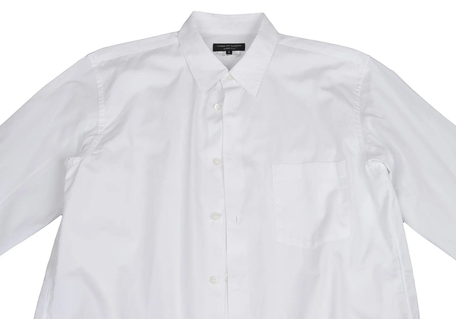 Comme des Garcons Homme Plus Cotton Layered Design Shirt in White, Size S Size US S / EU 44-46 / 1 - 2 Thumbnail