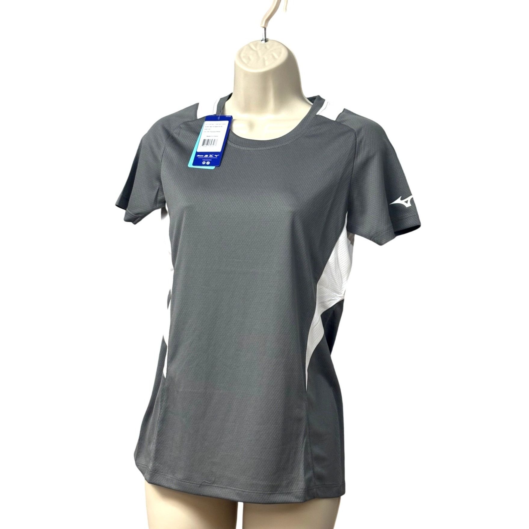 Mizuno Mizuno Women’s Softball Crew Neck Jersey, Charcoal-White, S Size S / US 4 / IT 40 - 2 Thumbnail