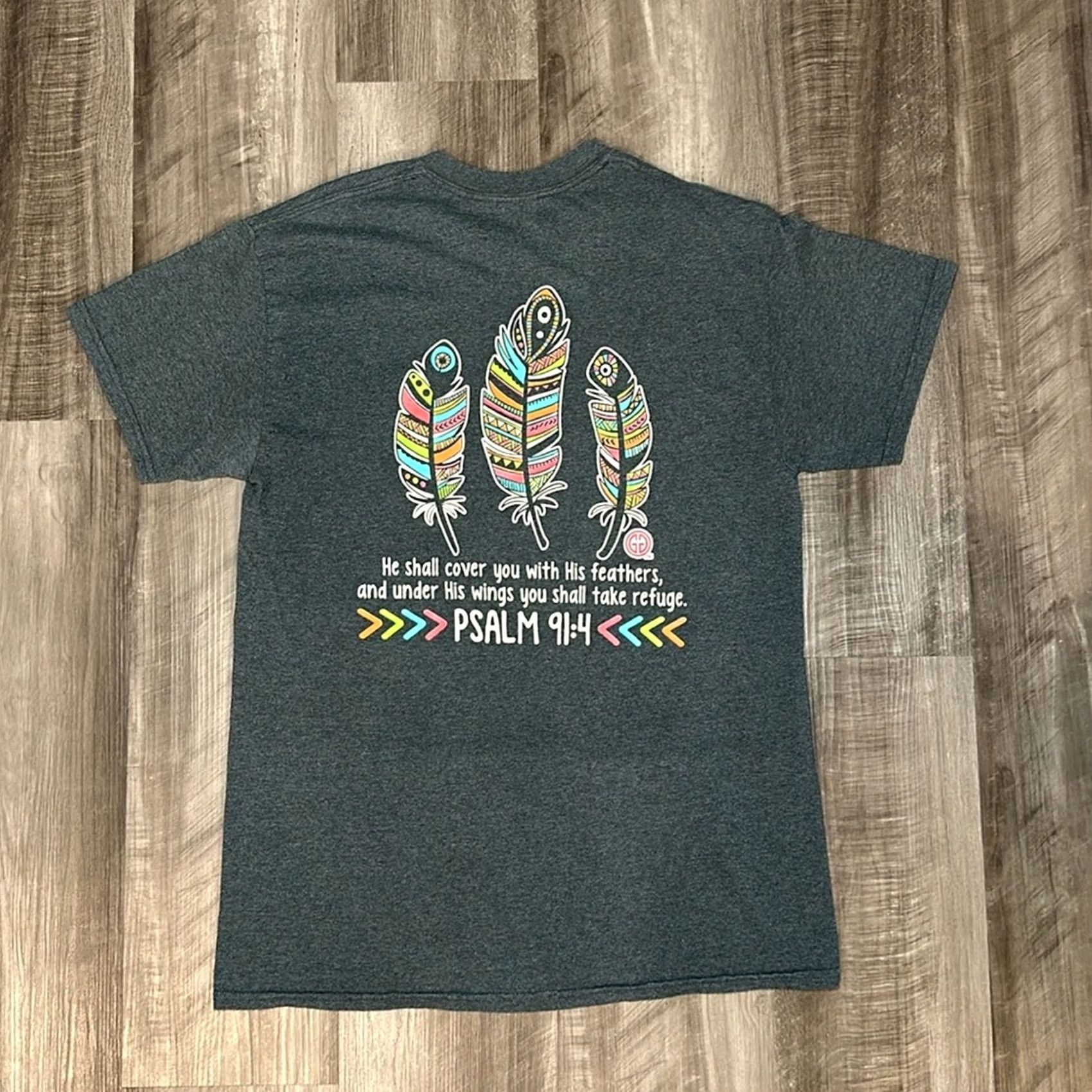 Vintage Girlie Girl Originals Psalm 91:4 Tee - Medium Shirt Womens Gray Tee Size US M / EU 48-50 / 2 - 2 Thumbnail