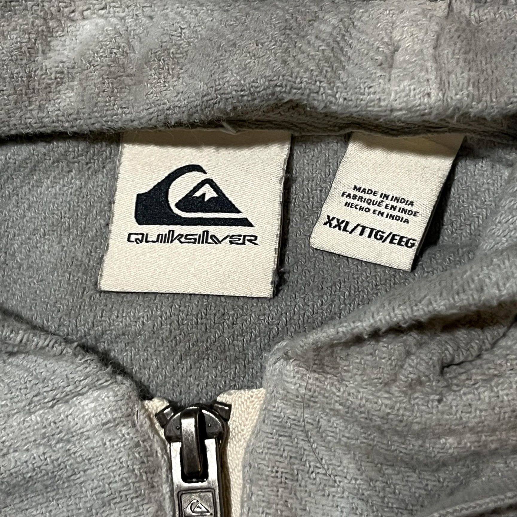 VINTAGE Quiksilver Hoodie Mens 2XL Casual Pullover Tie Dye Zip