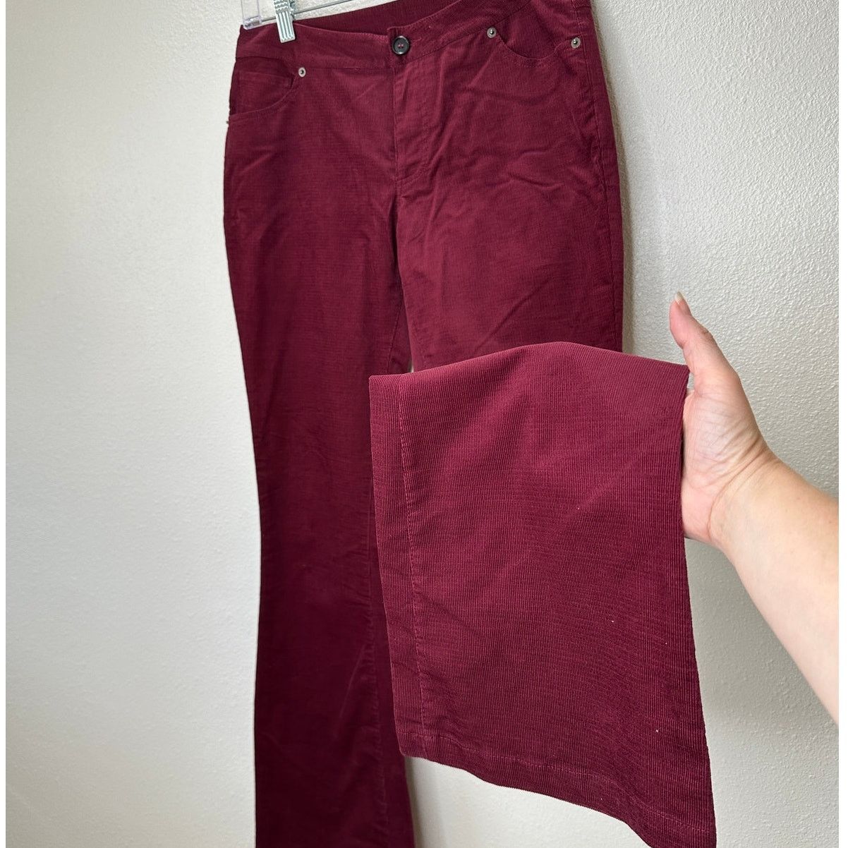 Other Jack Burgundy Red Corduroy Flare Low Rise Pants S Size 27" / US 4 / IT 40 - 2 Thumbnail