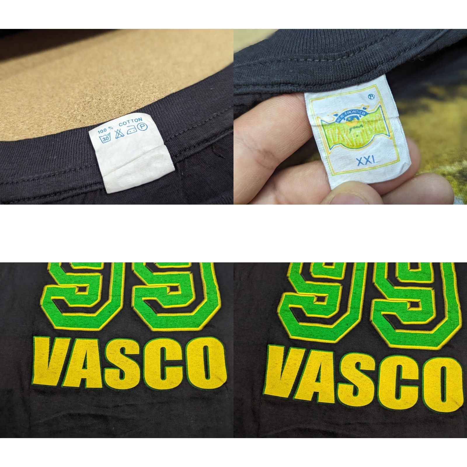 Vintage VINTAGE Vasco Rossi Rewind 99 Shirt 2XL Take Time New Frontier Shirt Unisex Adults Black Cotton Short Sleeve Round Neck 2XL Mens Womens Boys Girls Size US XXL / EU 58 / 5 - 9 Thumbnail