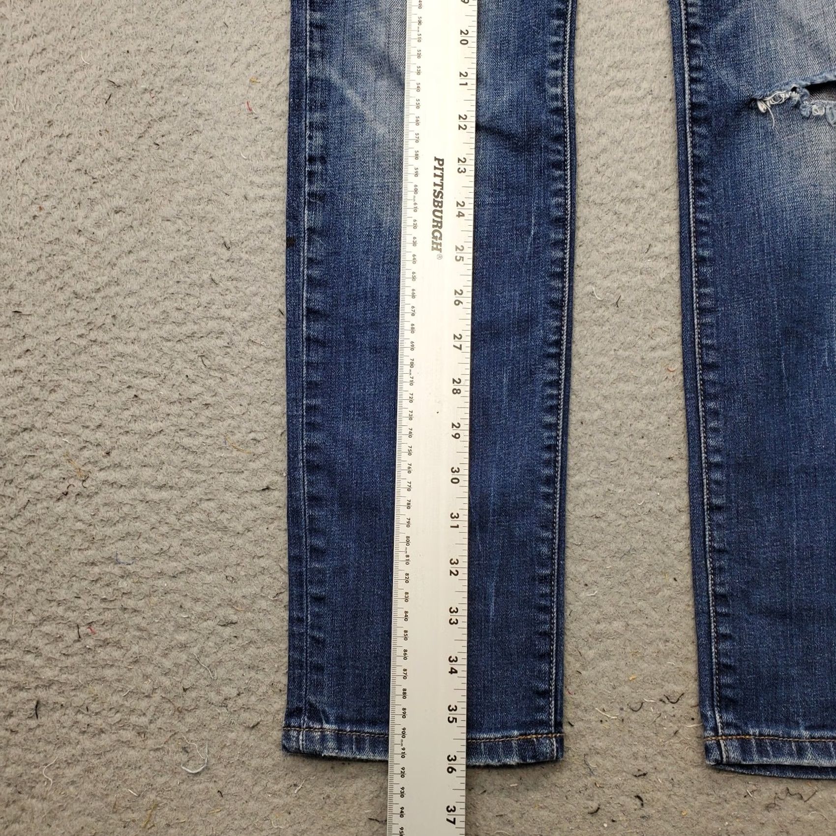 Banana Republic Banana Republic Womens 27P Blue Denim Skinny Jeans 5-Pocket Regular Stretch Distressed Vintage: No Streetwear Size 27" / US 4 / IT 40 - 3 Thumbnail