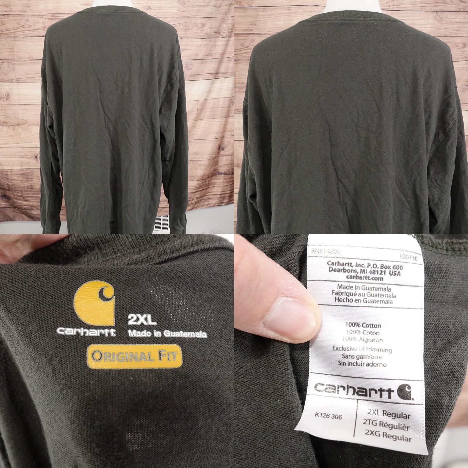 Carhartt Carhartt Long Sleeve Pocket Shirt Mens 2XL Green Original Fit Workwear K126 Size US XXL / EU 58 / 5 - 8 Thumbnail
