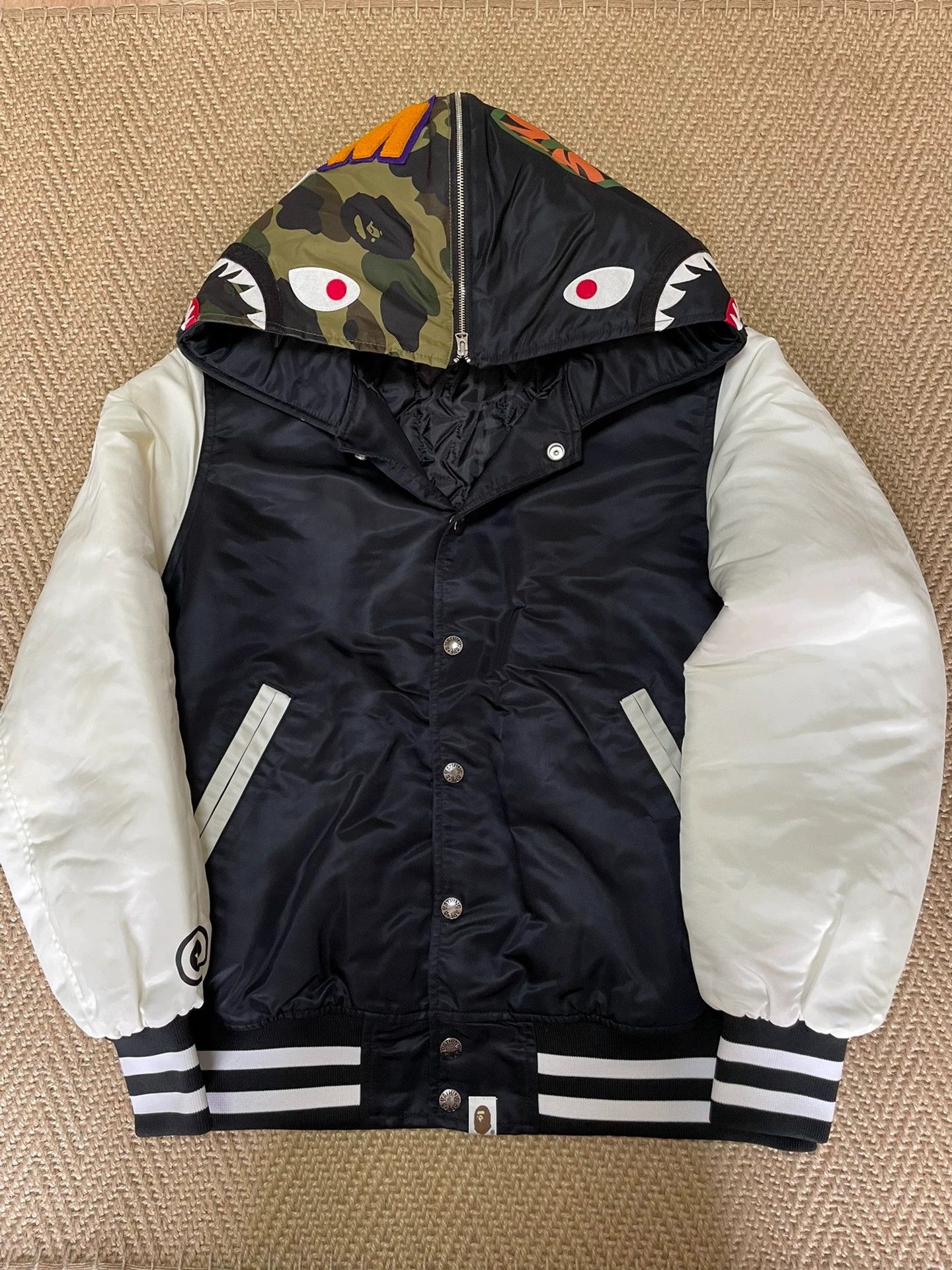 Bape BAPE Silk Color Blocked Cotton Shark Jacket M Size US M / EU 48-50 / 2 - 3 Thumbnail
