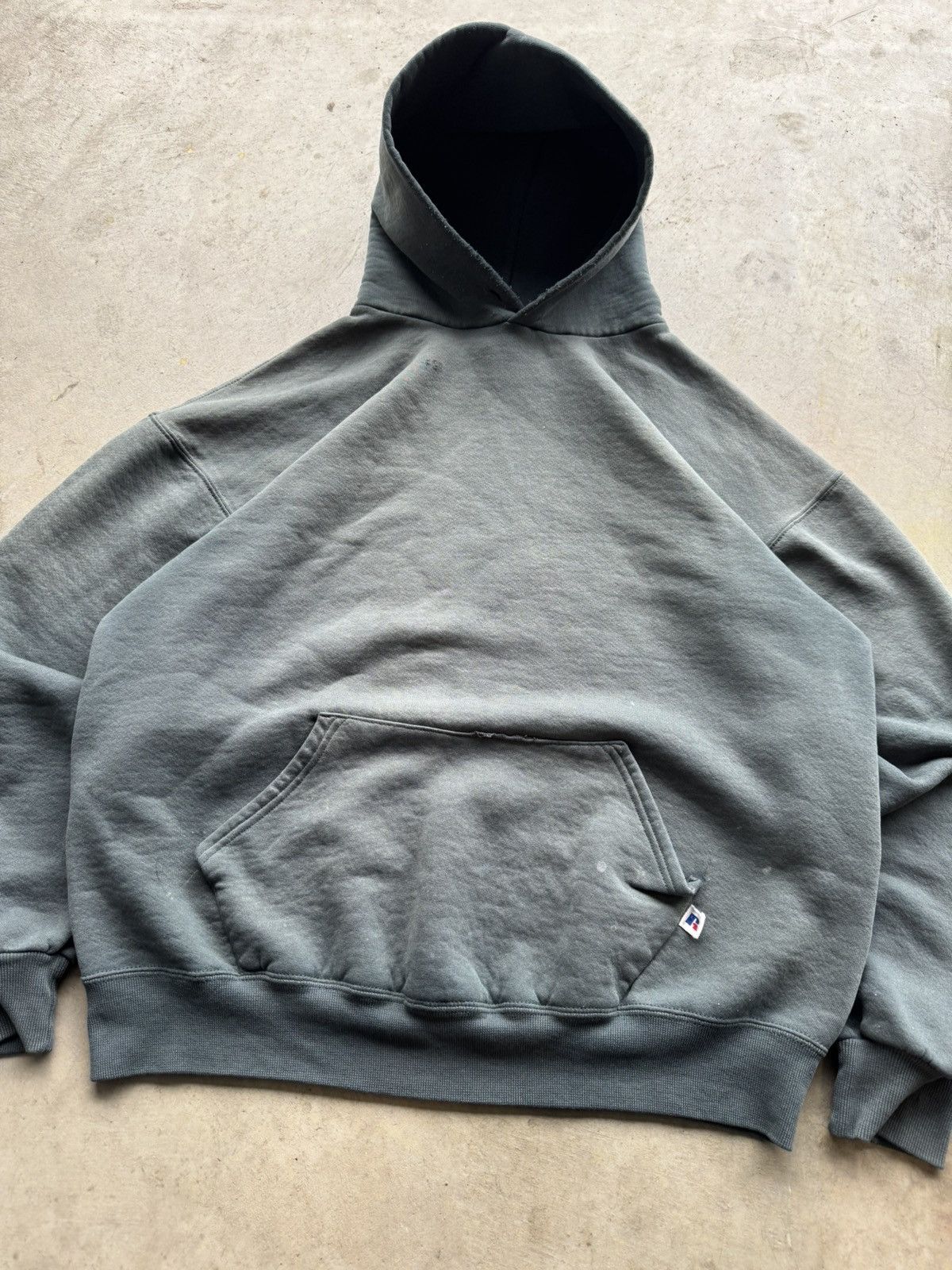 Akimbo Club × Russell Athletic × Vintage Vintage 90s Russell Athletic Blank Faded Green Hoodie Size US XL / EU 56 / 4 - 3 Thumbnail