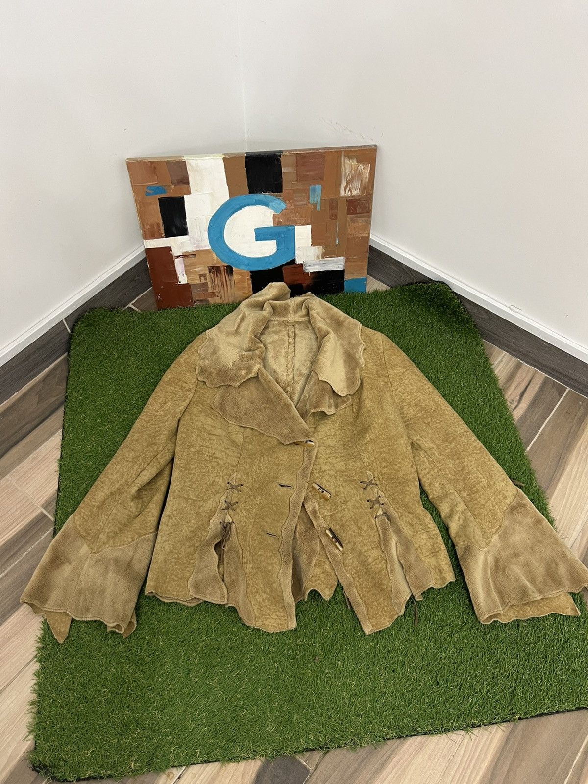 VINTAGE SUEDE FUR COAT JAPAN GLAMOUR RARE Y2K 90s