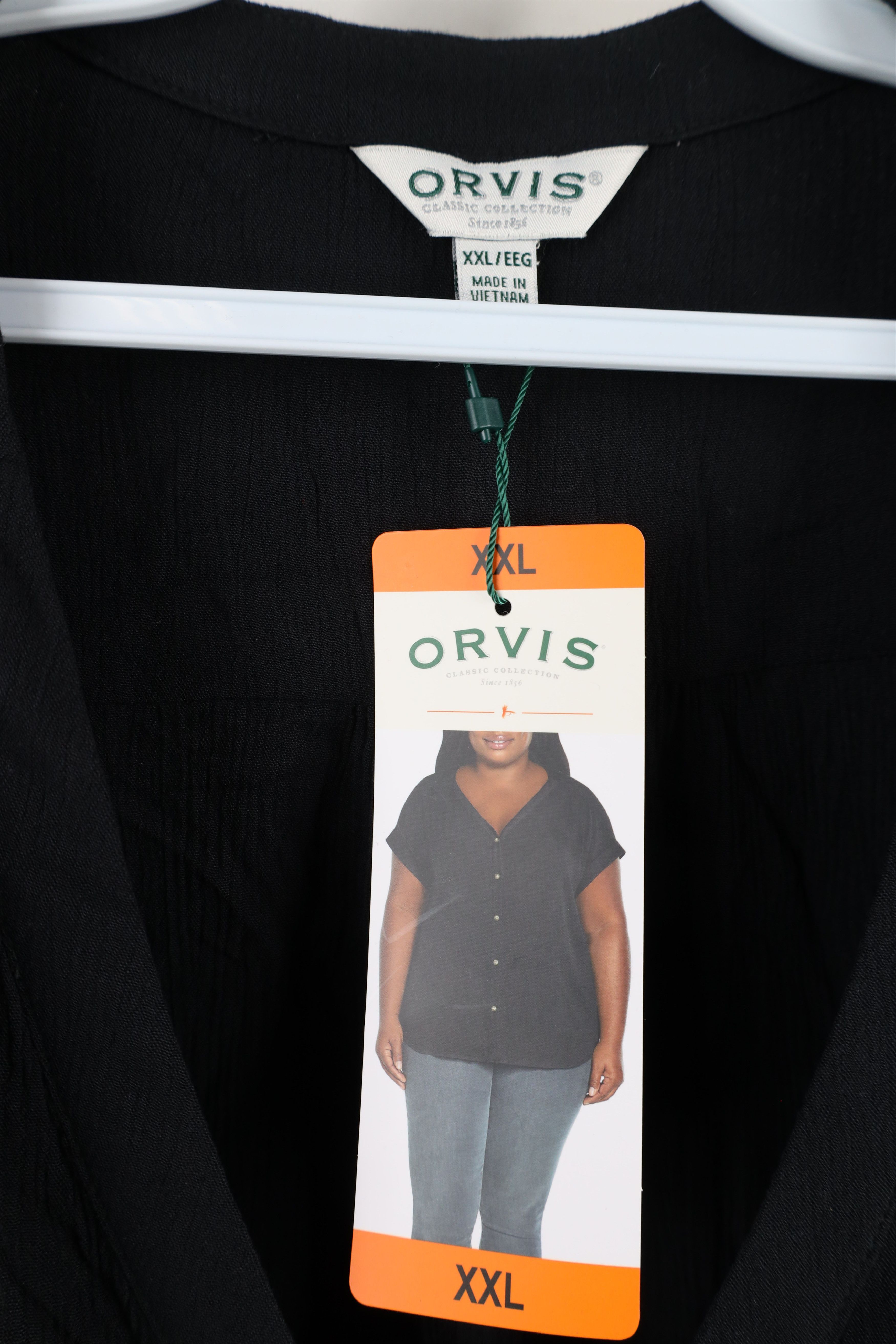 Orvis × Vintage New Orvis Blank Gauzy Rayon Button Shirt Blouse Top Black Size XXL / US 16-18 / IT 52-54 - 4 Thumbnail