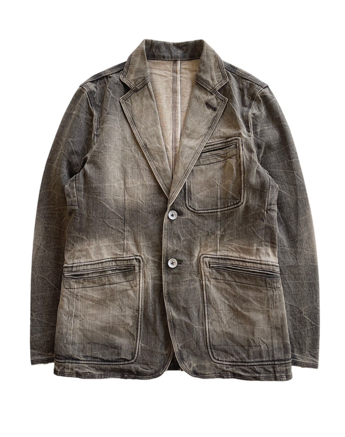Japanese Brand Jun Men Washed Denim Chore Jacket Size US S / EU 44-46 / 1 - 1 Thumbnail